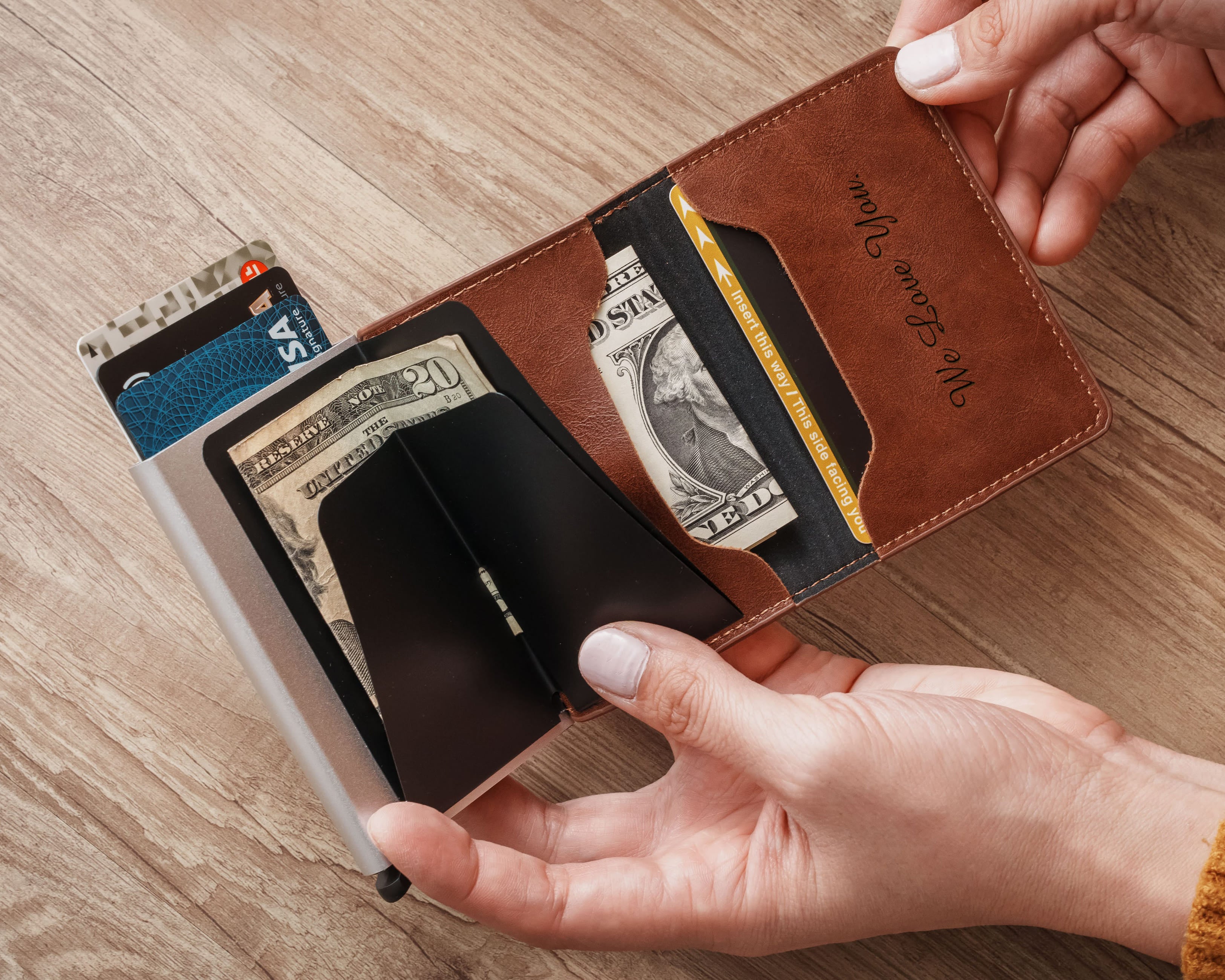 Pop-Up Leather Wallet