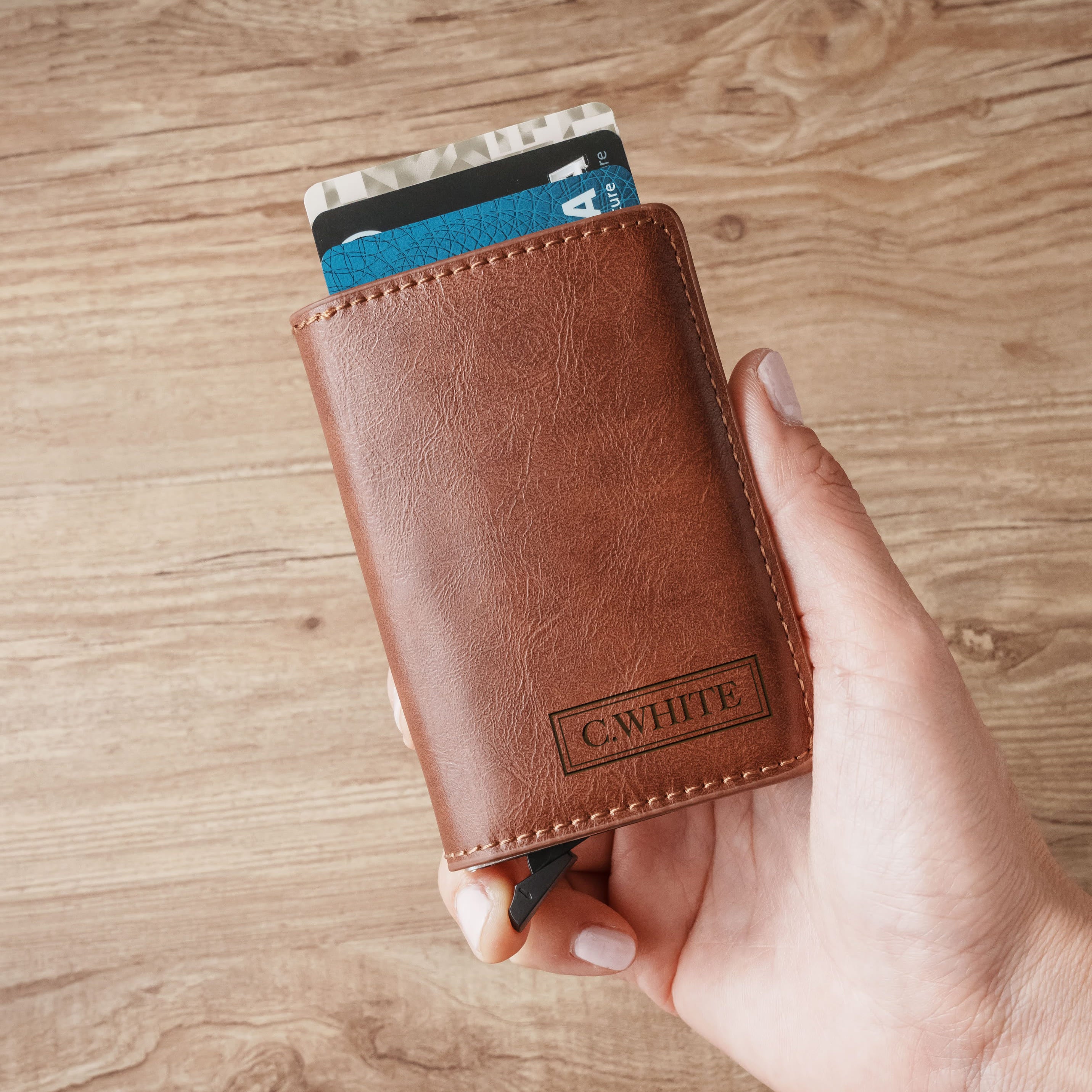 Pop-Up Leather Wallet
