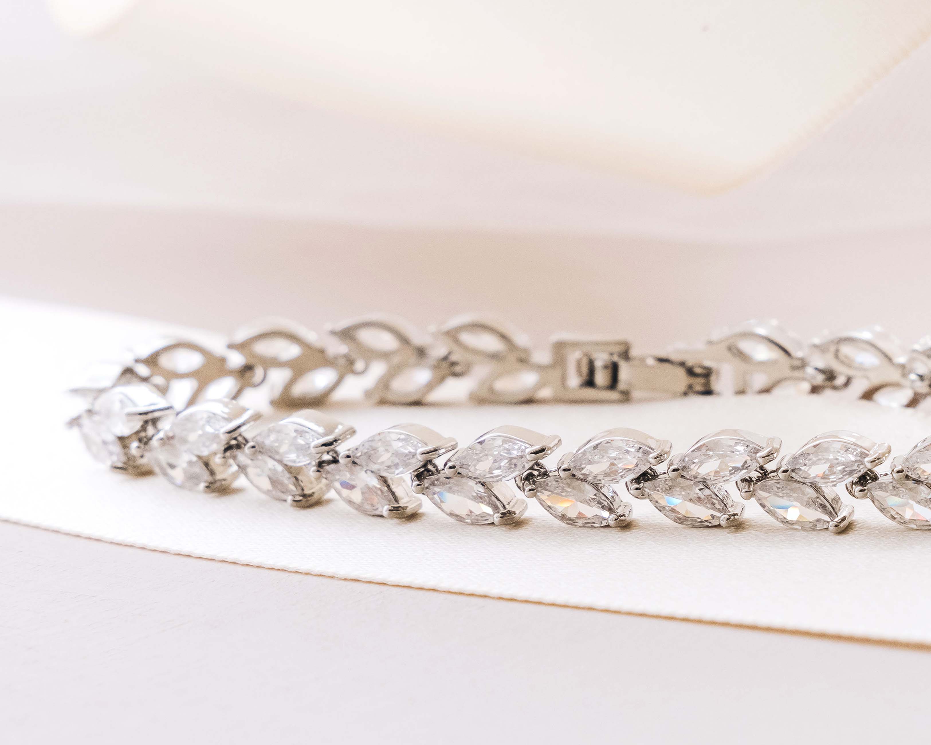 Non Adjustable Crystal Wedding Bracelet