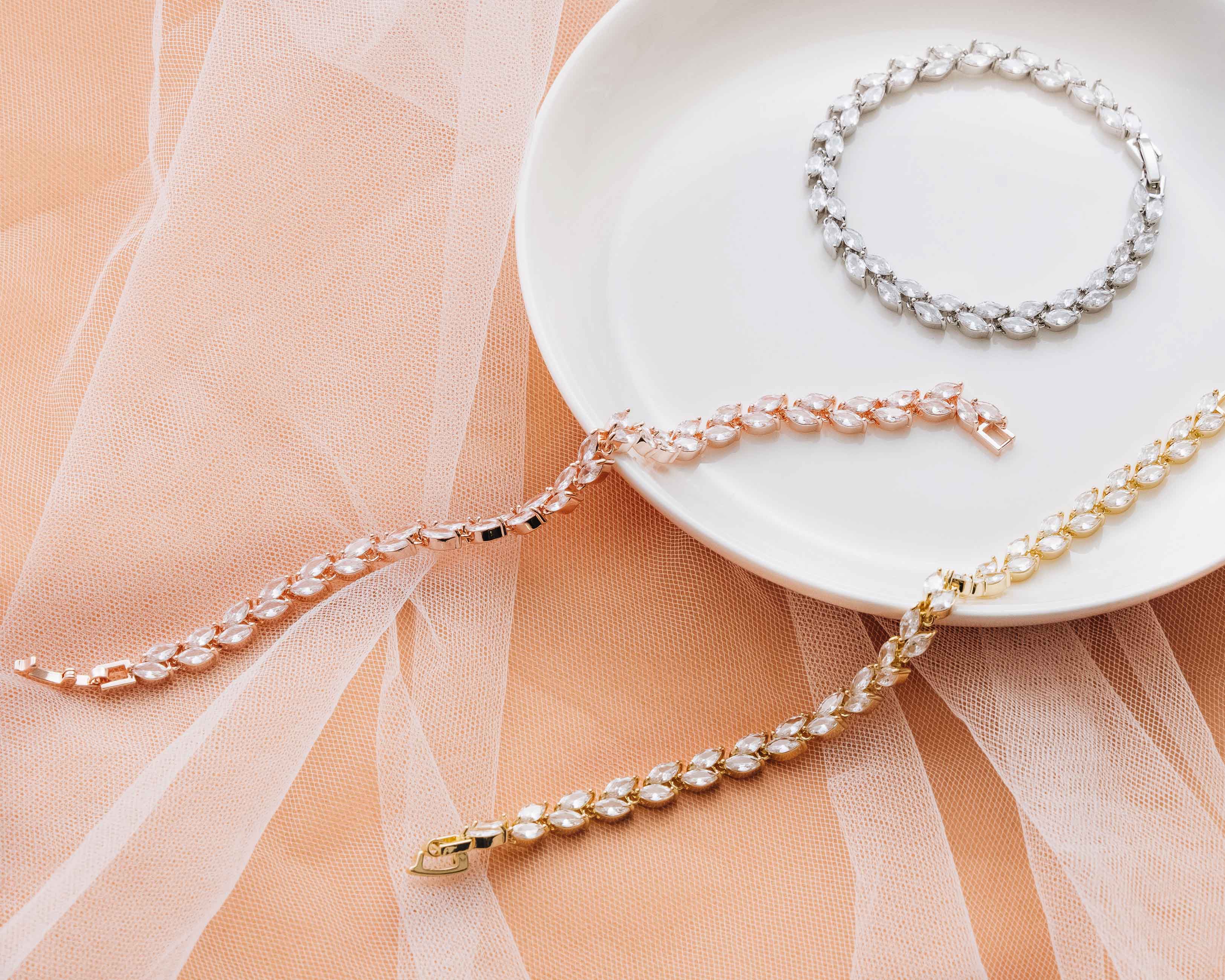 Non Adjustable Crystal Wedding Bracelet