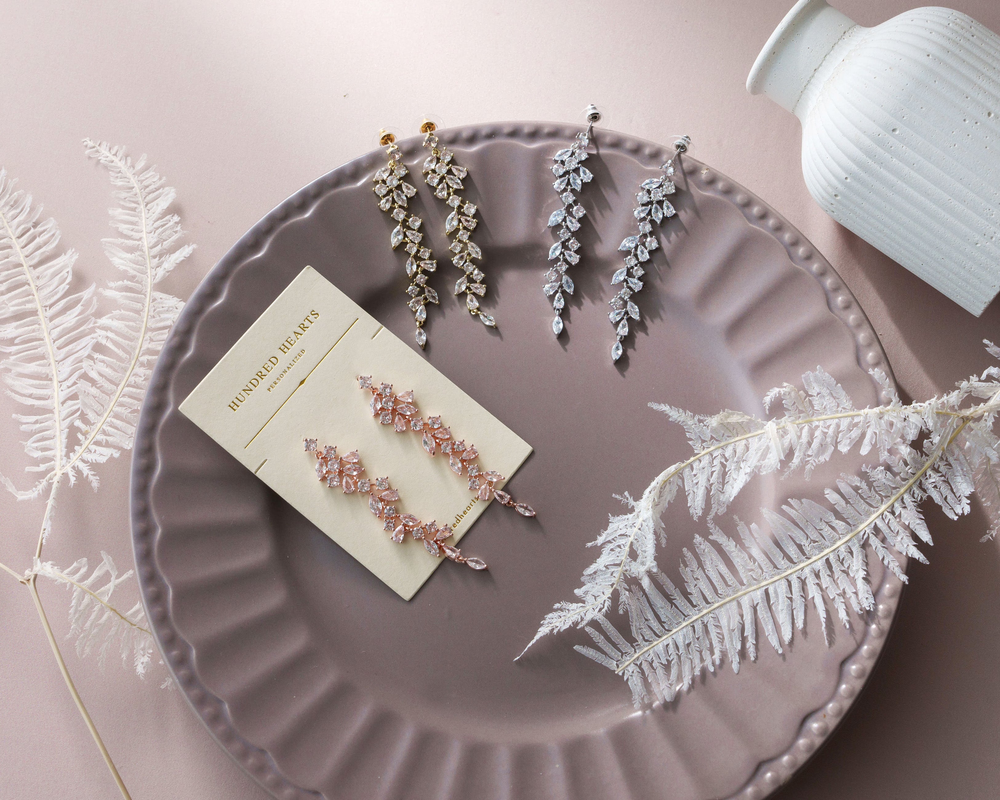 Crystal Dangle Wedding Earrings