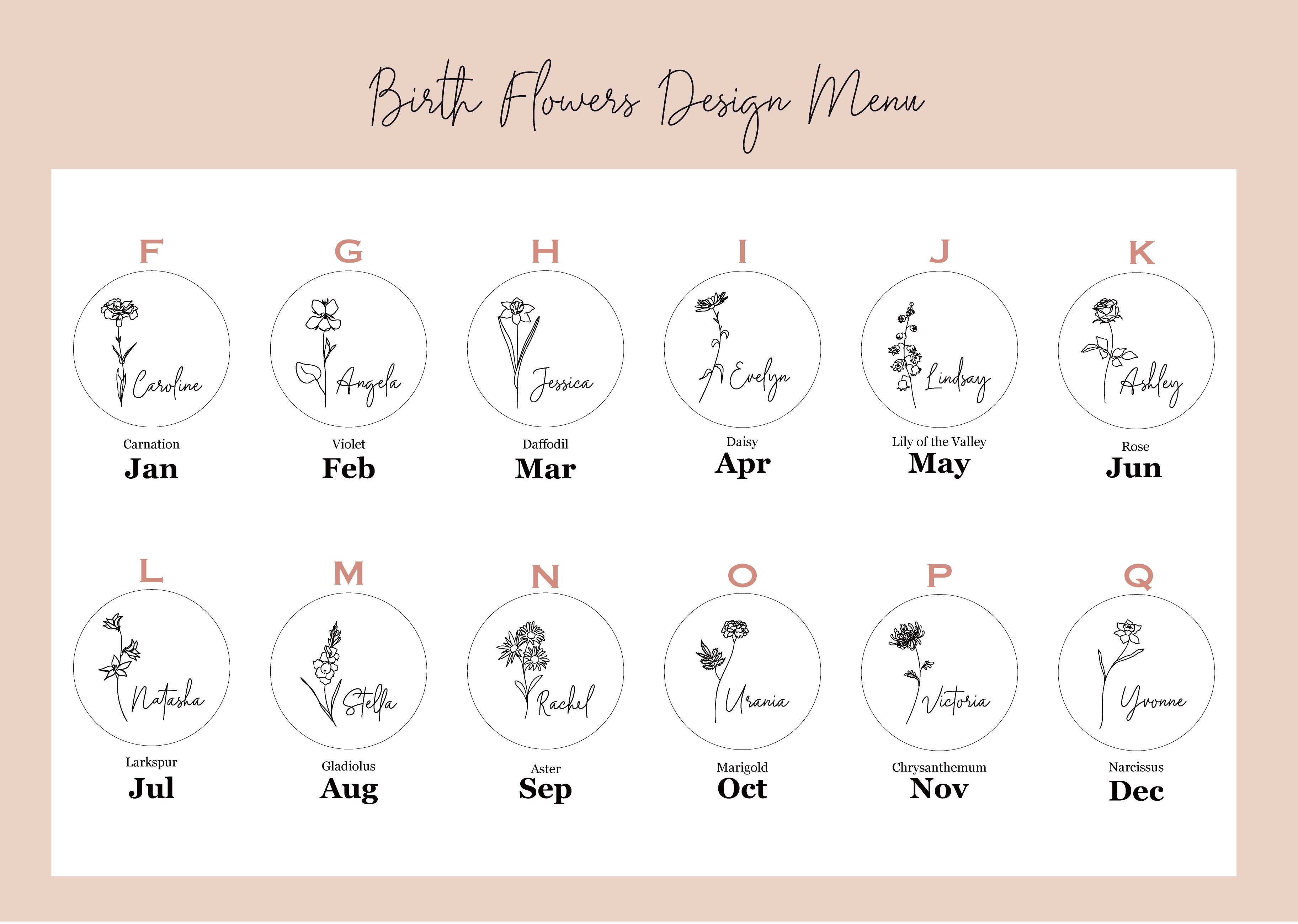 Birth Flower Compact Mirror with Gift Box