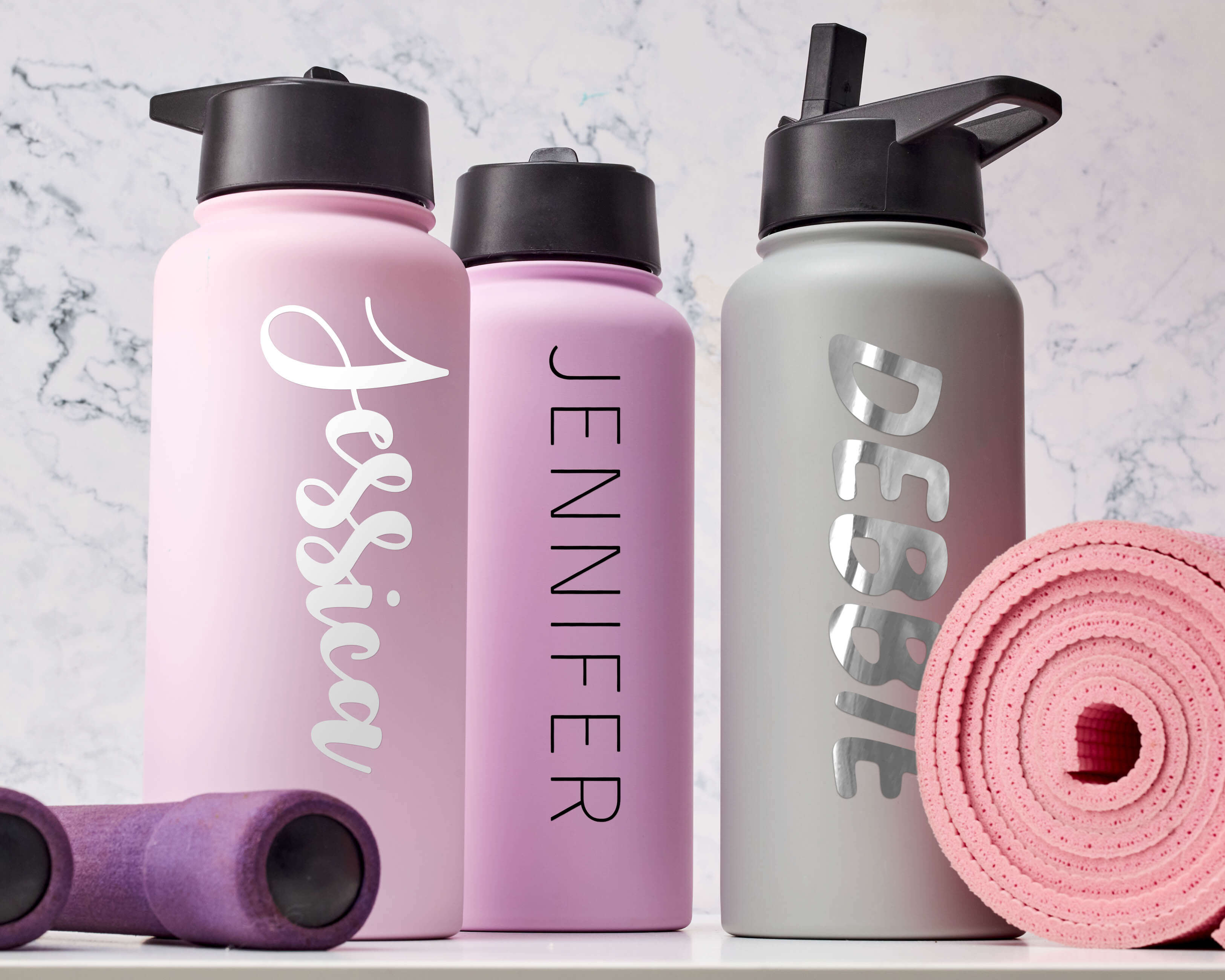 The Customized Insulated Water Bottle features stylish skeleton icon vinyl decal with 6 color options.