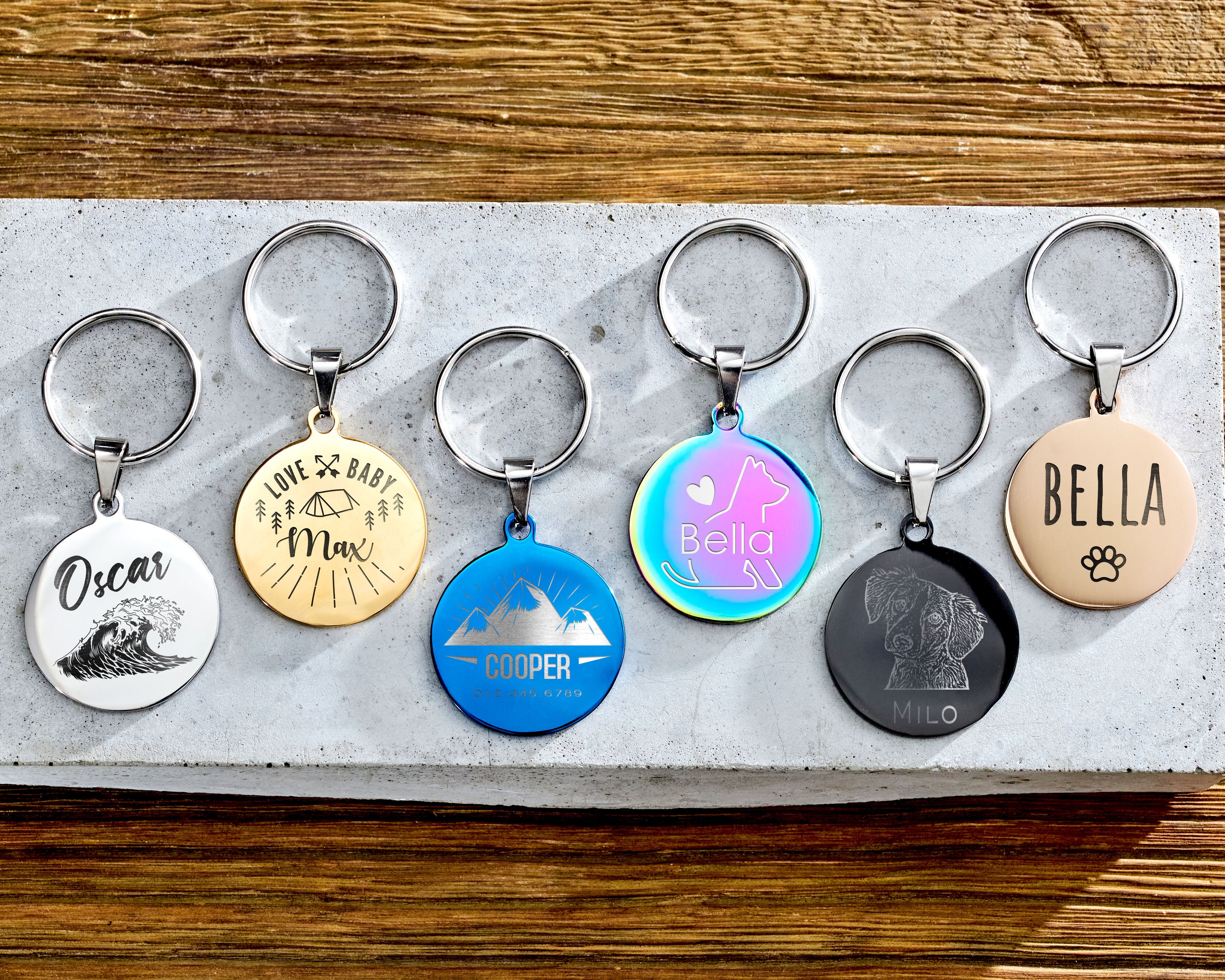 Personalized Dog ID Name Tag - Round