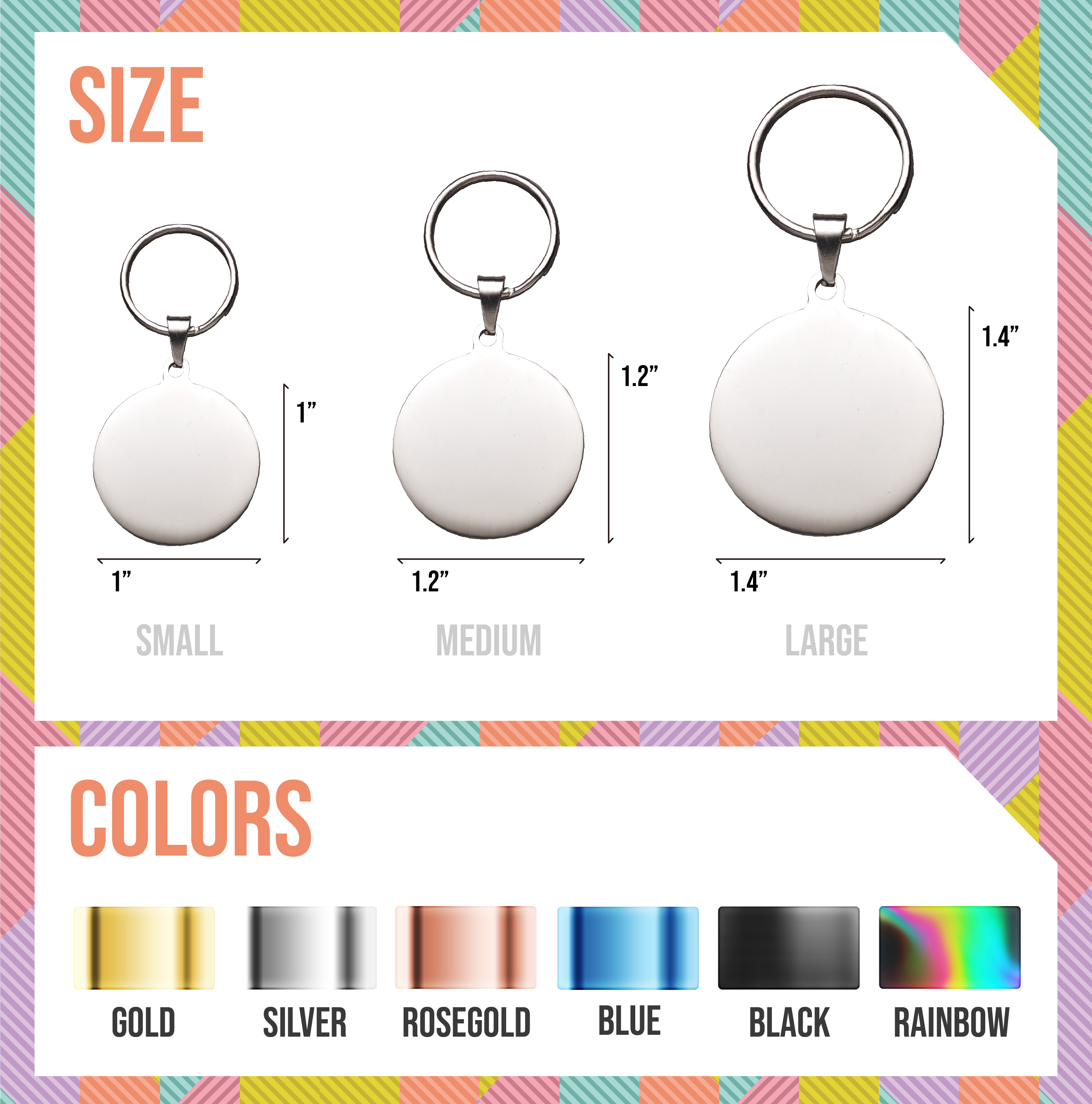 Personalized Dog ID Name Tag - Round