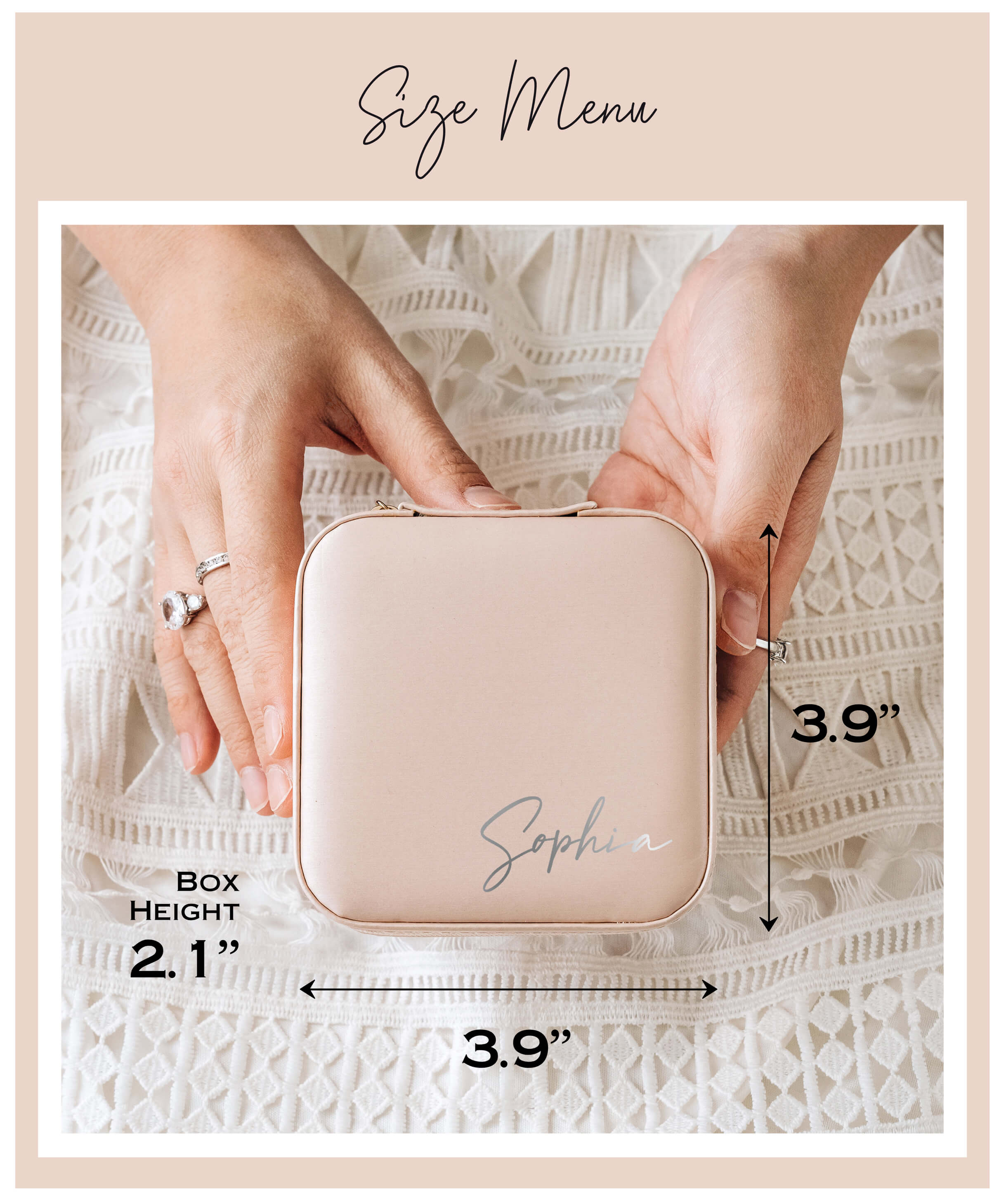 Velvet Travel Jewelry Case | Name Design