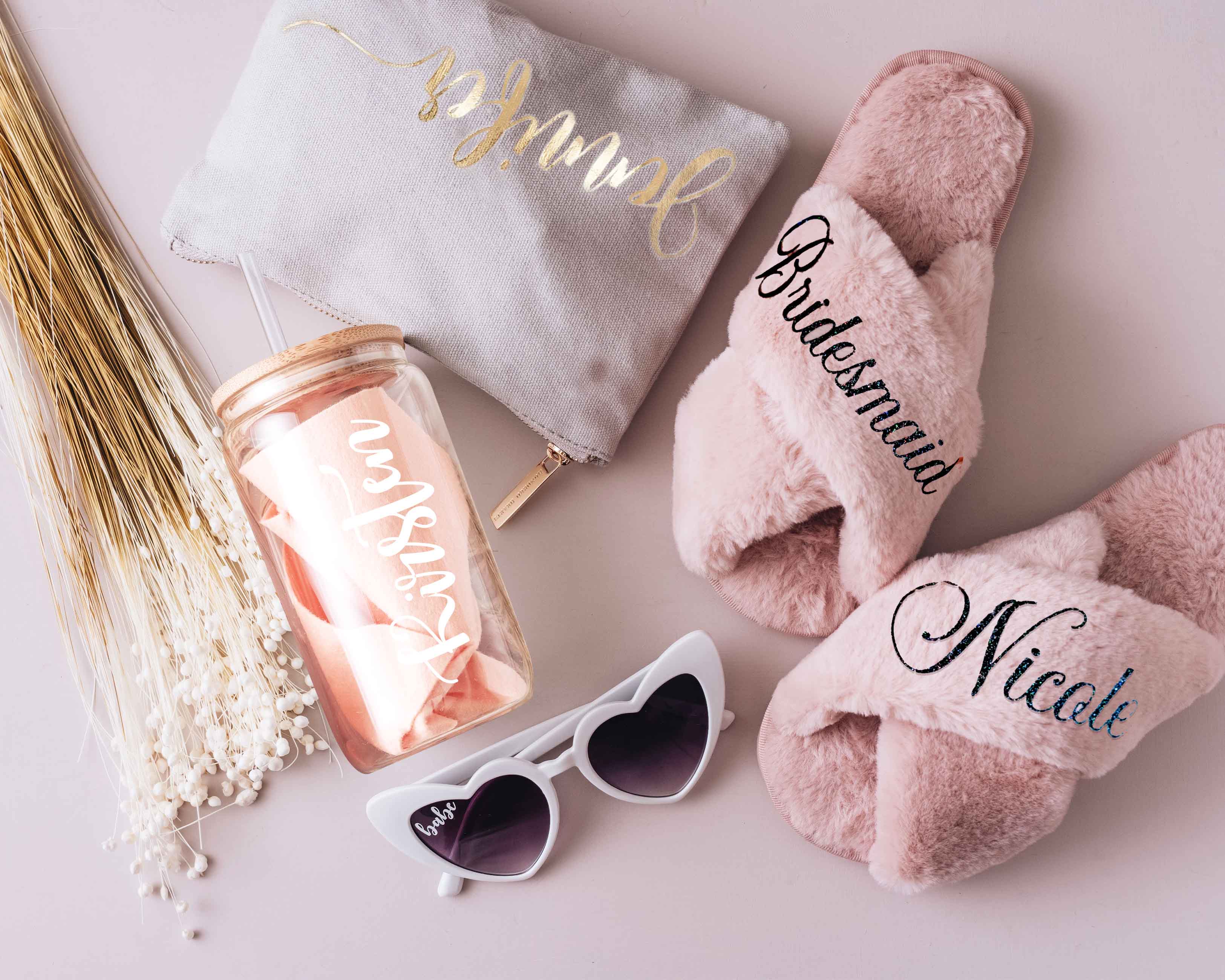 16oz Sublimation Glass Cup with Straw & Lid - White Font Name