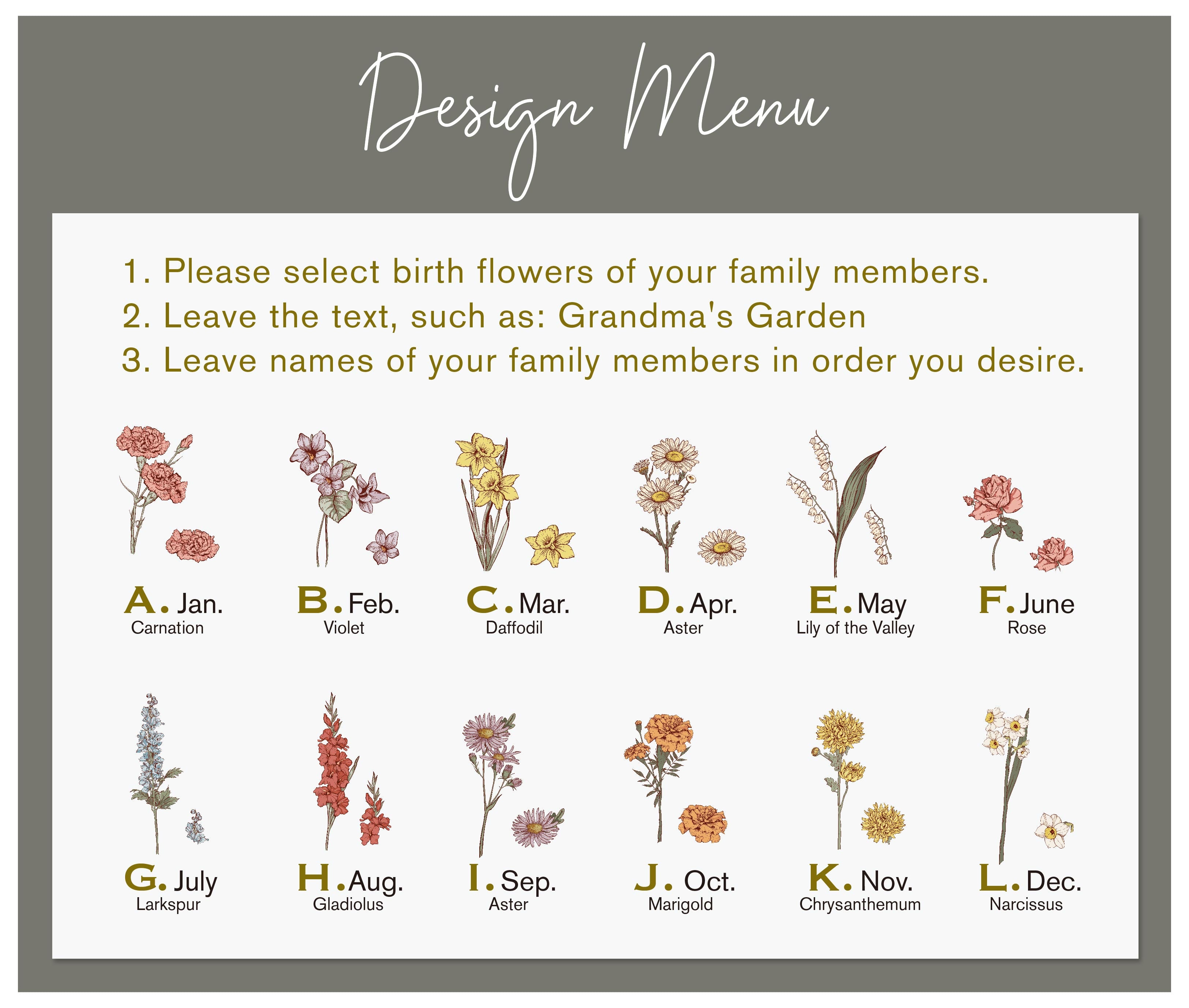 Acrylic Birth Flower Plaque