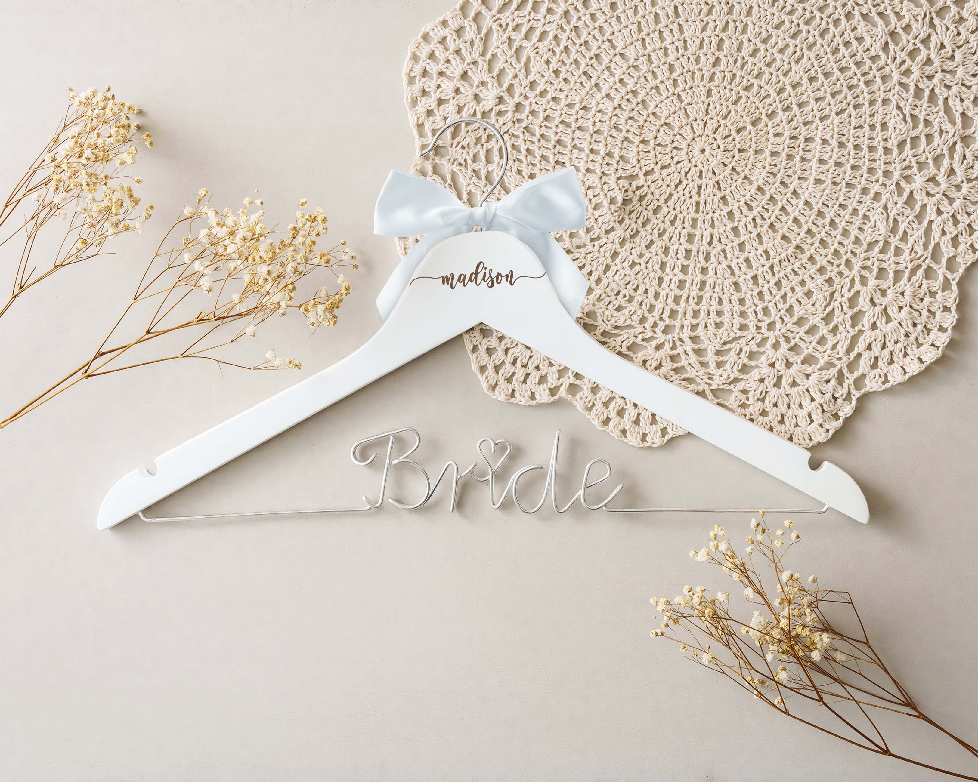 Bridesmaid Wire Wedding Hanger with Bow