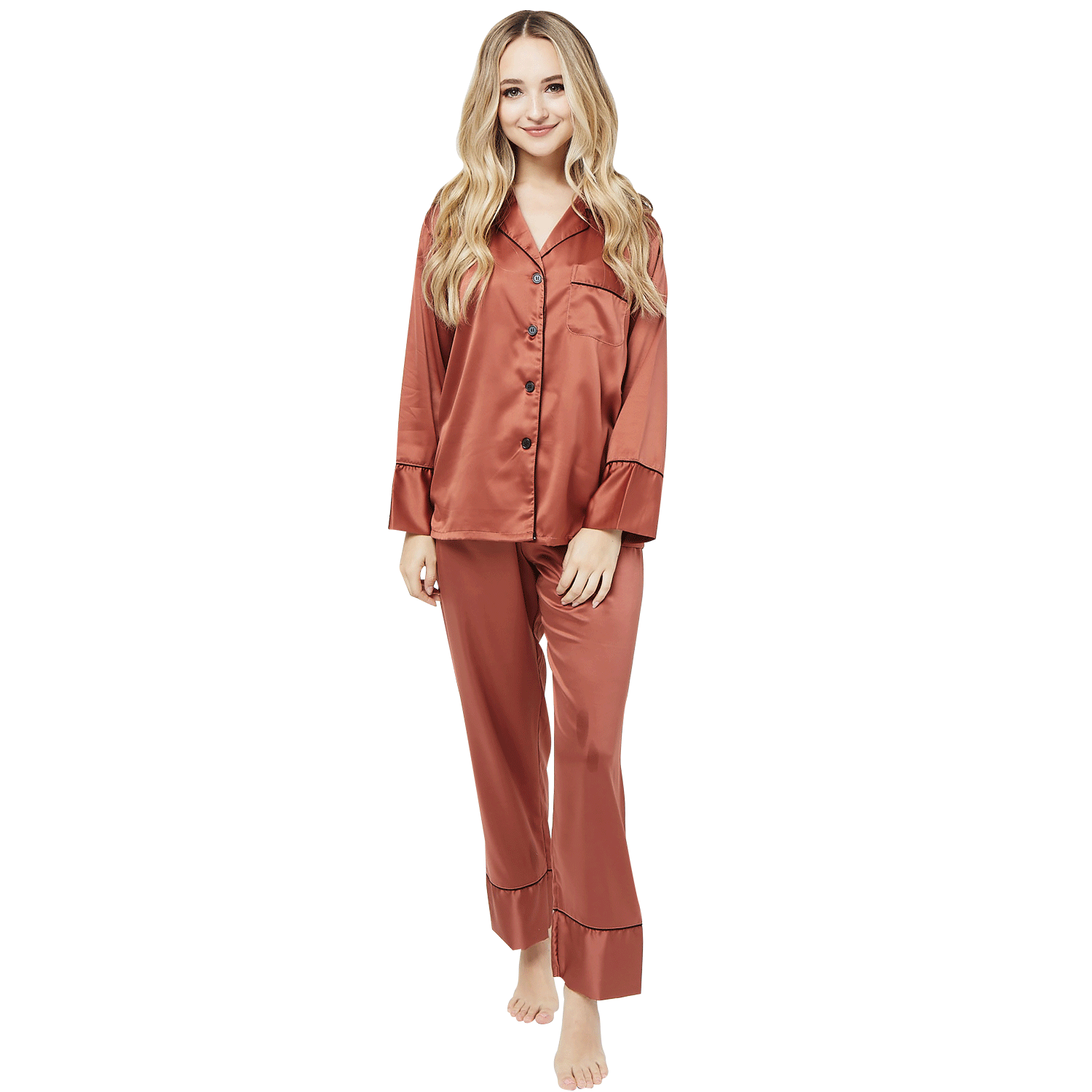 Front Monogram Silky Pajamas