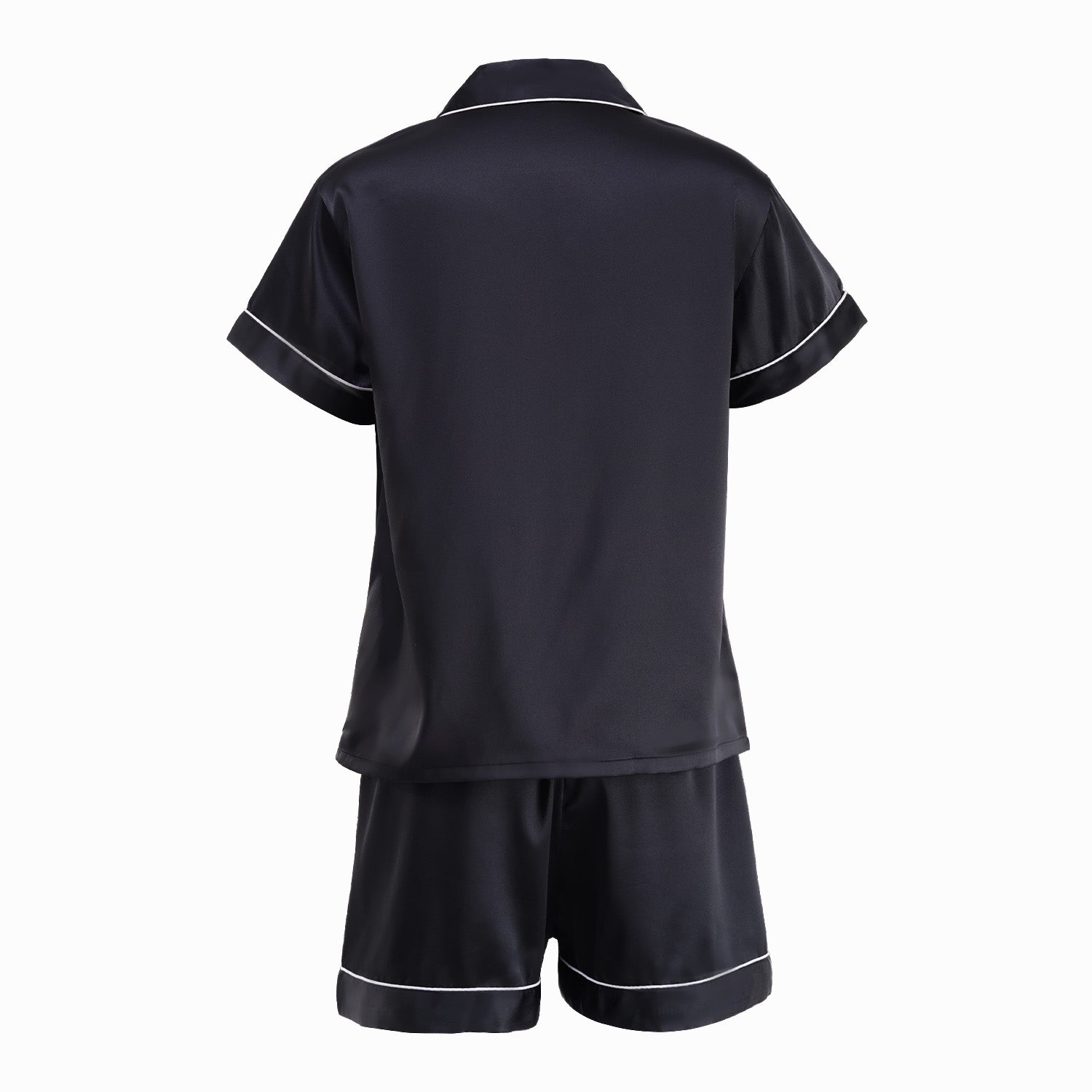 Short Satin Pajamas Set - Back Design