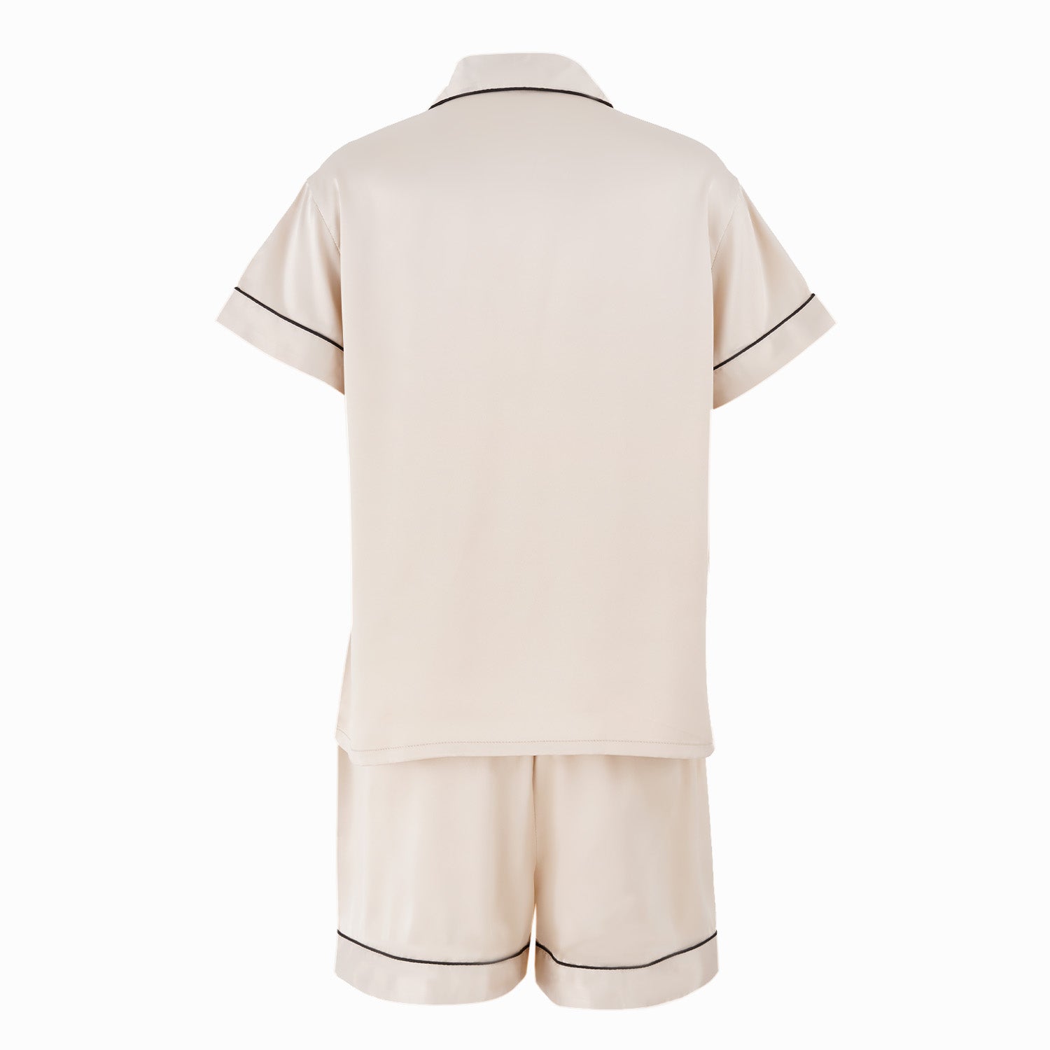 Short Satin Pajamas Set - Back Design