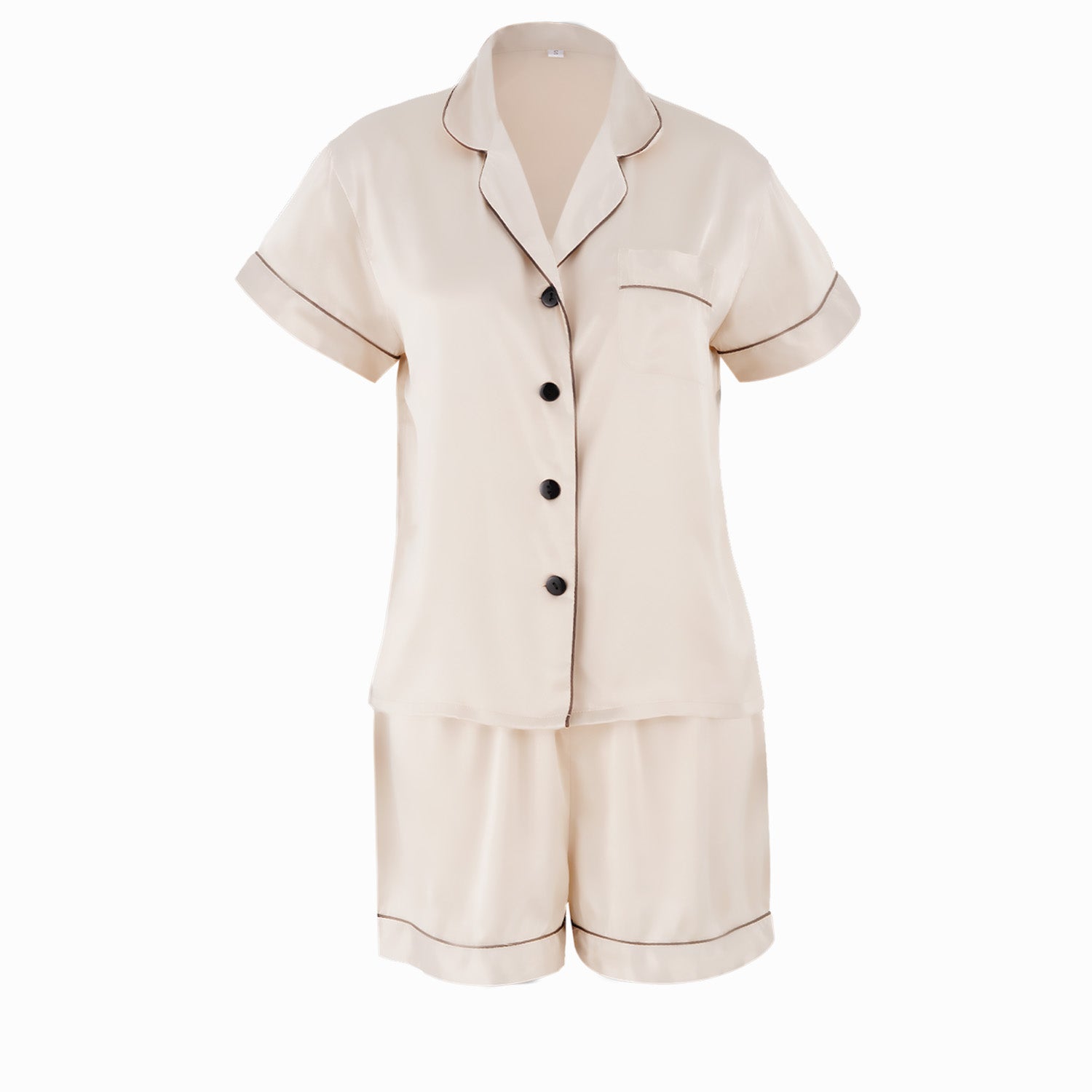 Short Satin Pajamas Set- Front & Back Design