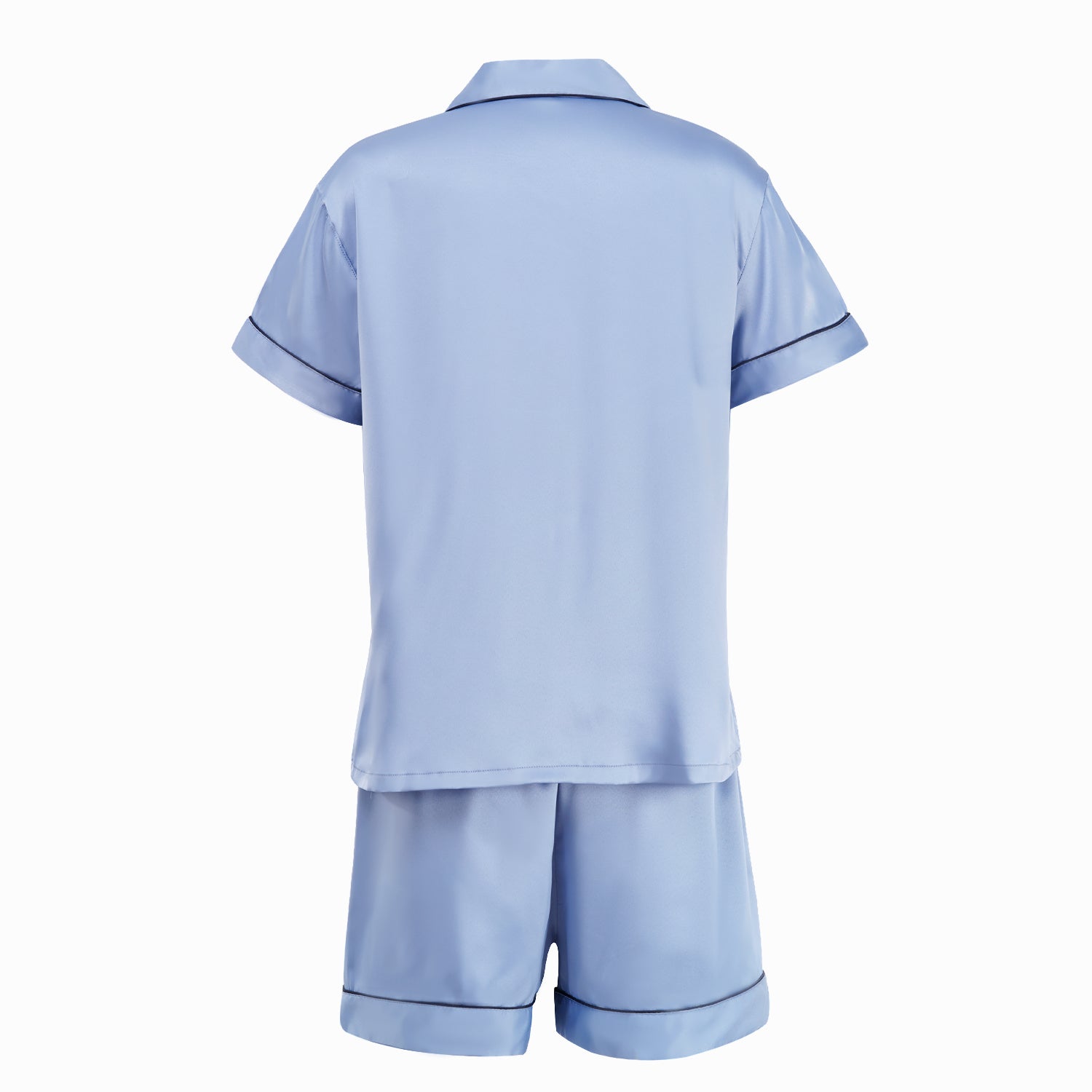 Short Satin Pajamas Set - Back Design