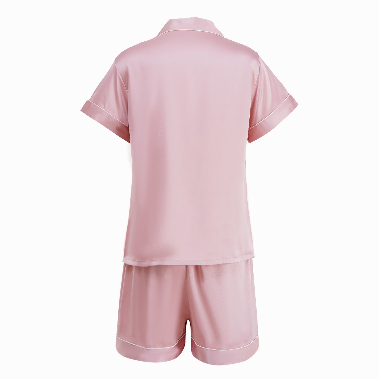 Short Satin Pajamas Set - Back Design