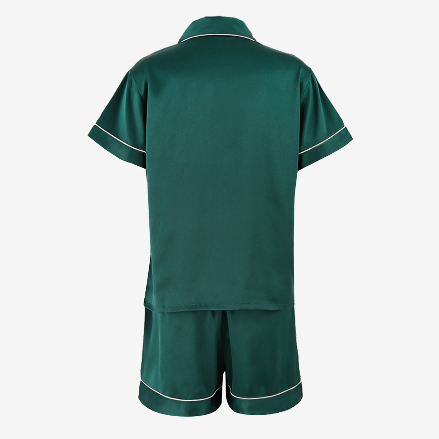 Short Satin Pajamas Set - Back Design