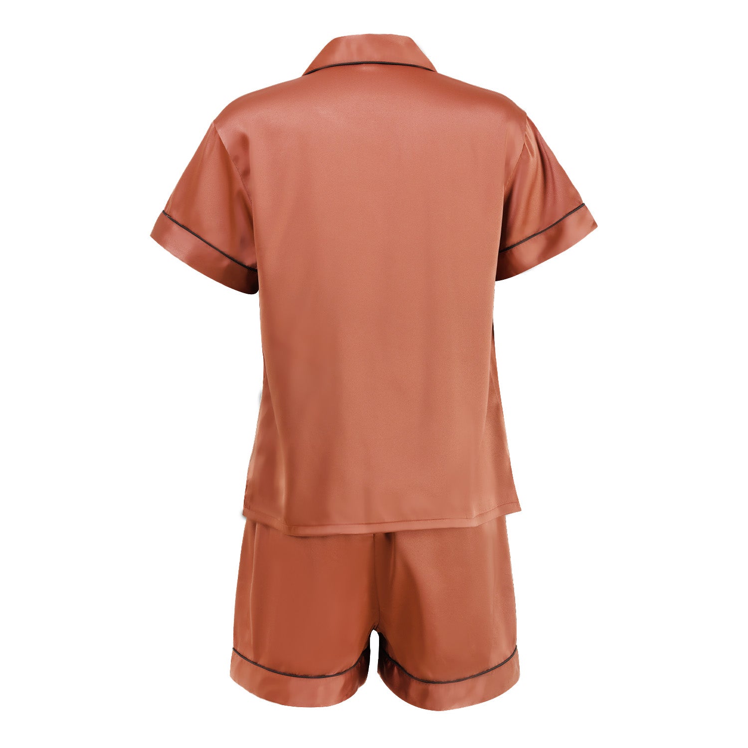 Short Satin Pajamas Set - Back Design