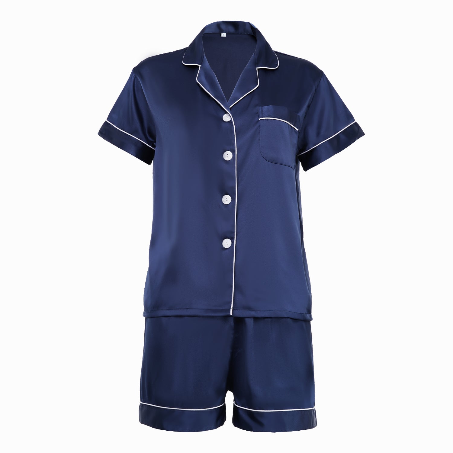 Short Satin Pajamas Set- Front & Back Design