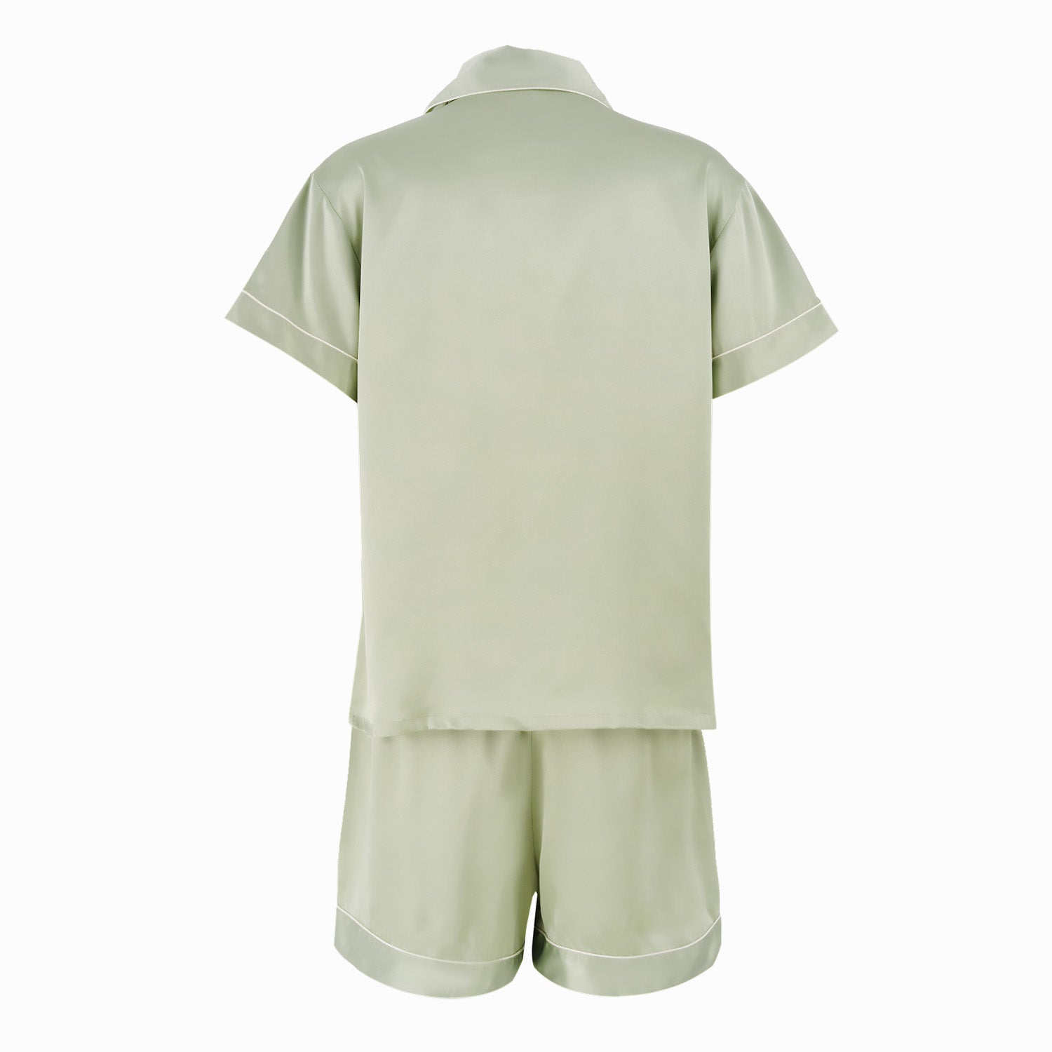 Short Satin Pajamas Set - Back Design