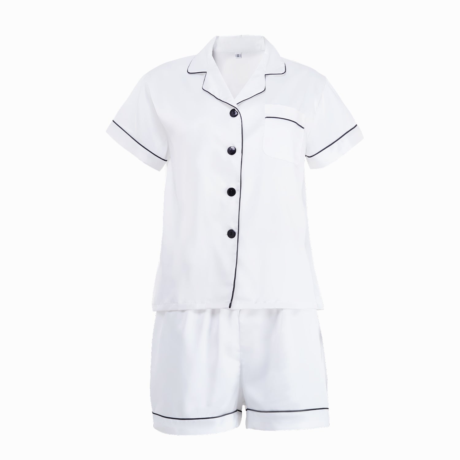 Short Satin Pajamas Set- Front & Back Design