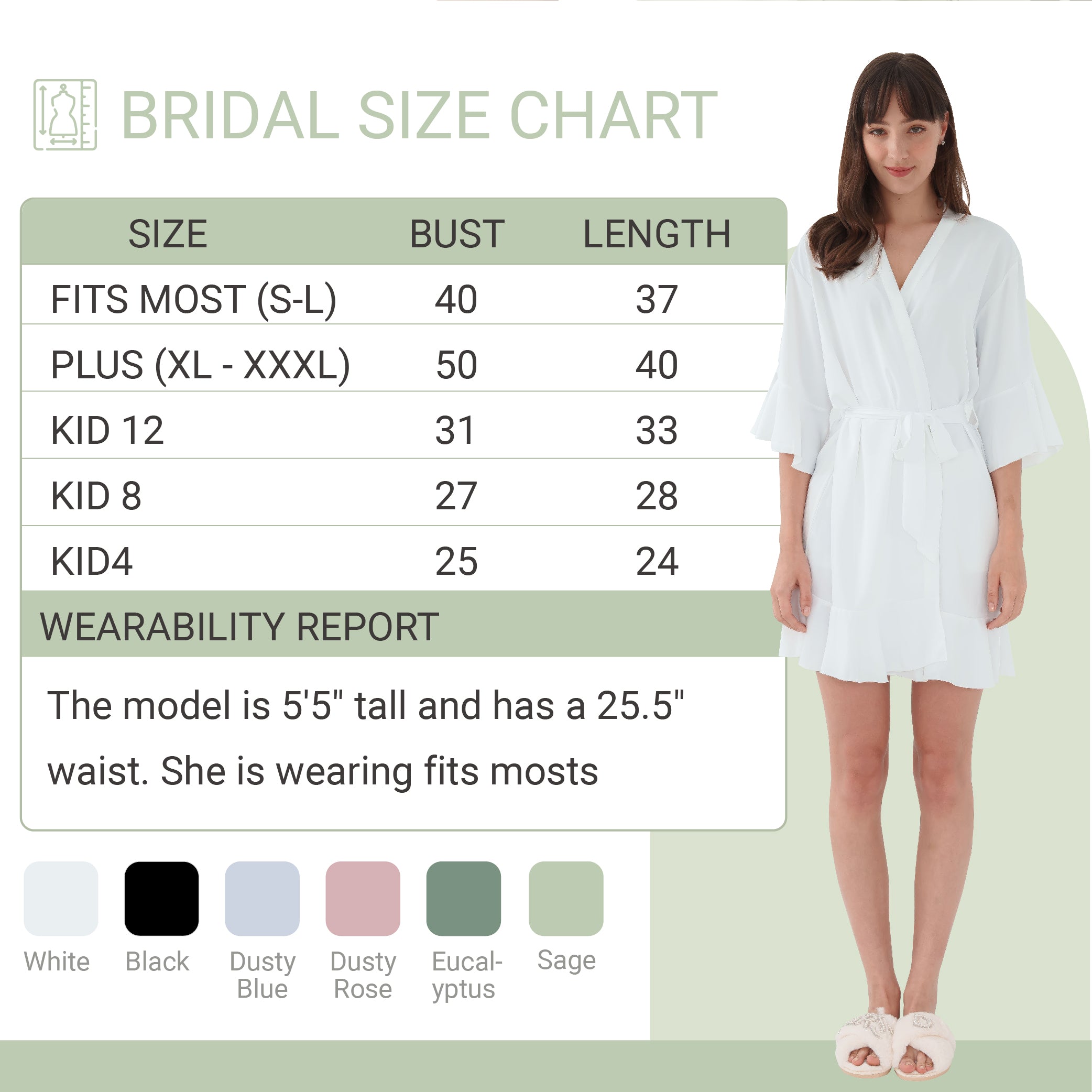 Ruffle Bridal Party Robes - Fit Most
