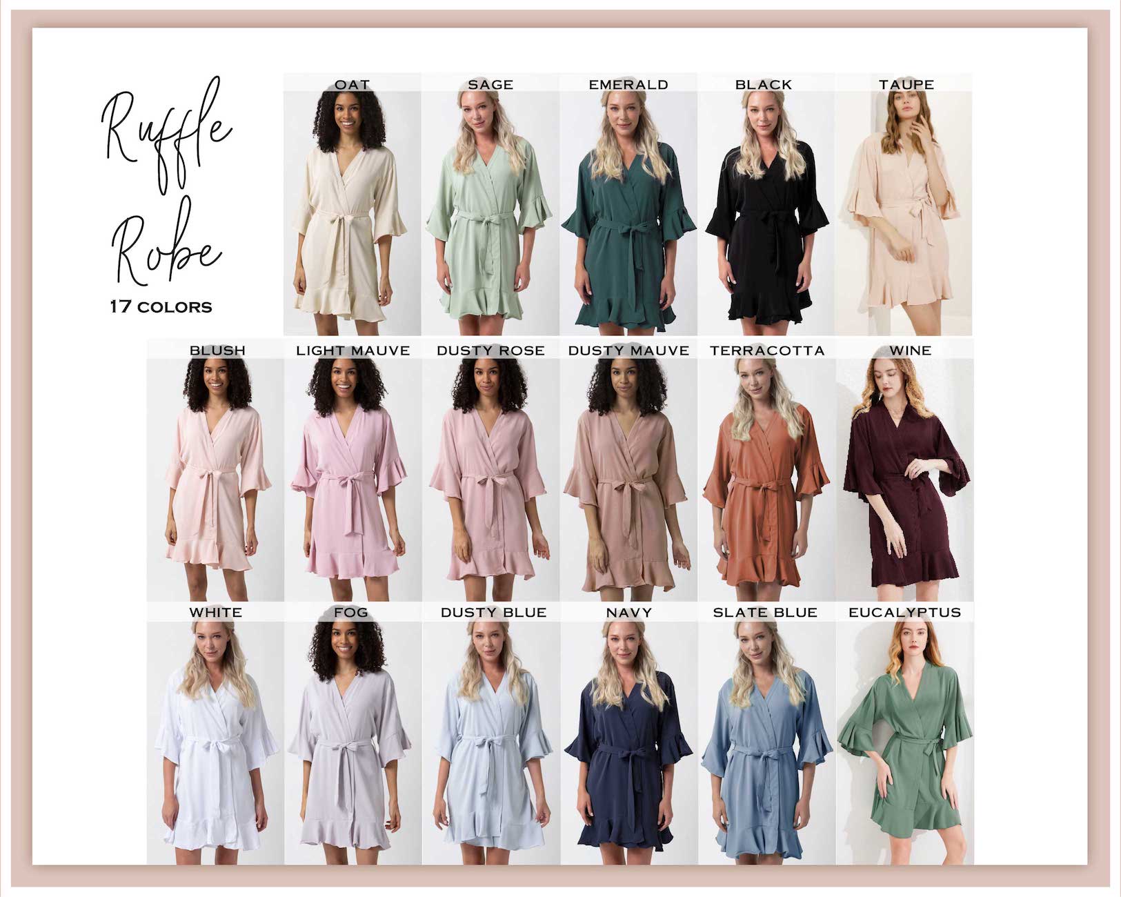 Ruffle Bridal Party Robes - Fit Most