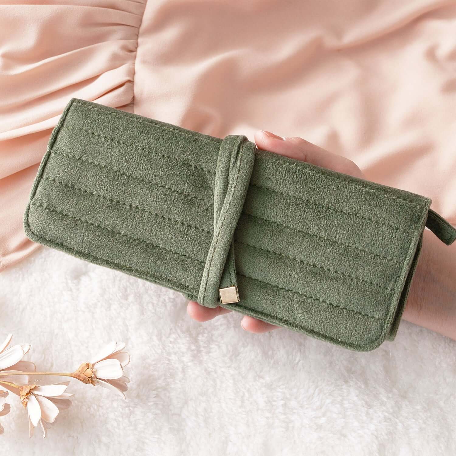 Velvet Jewelry Roll & Scrunchie Set