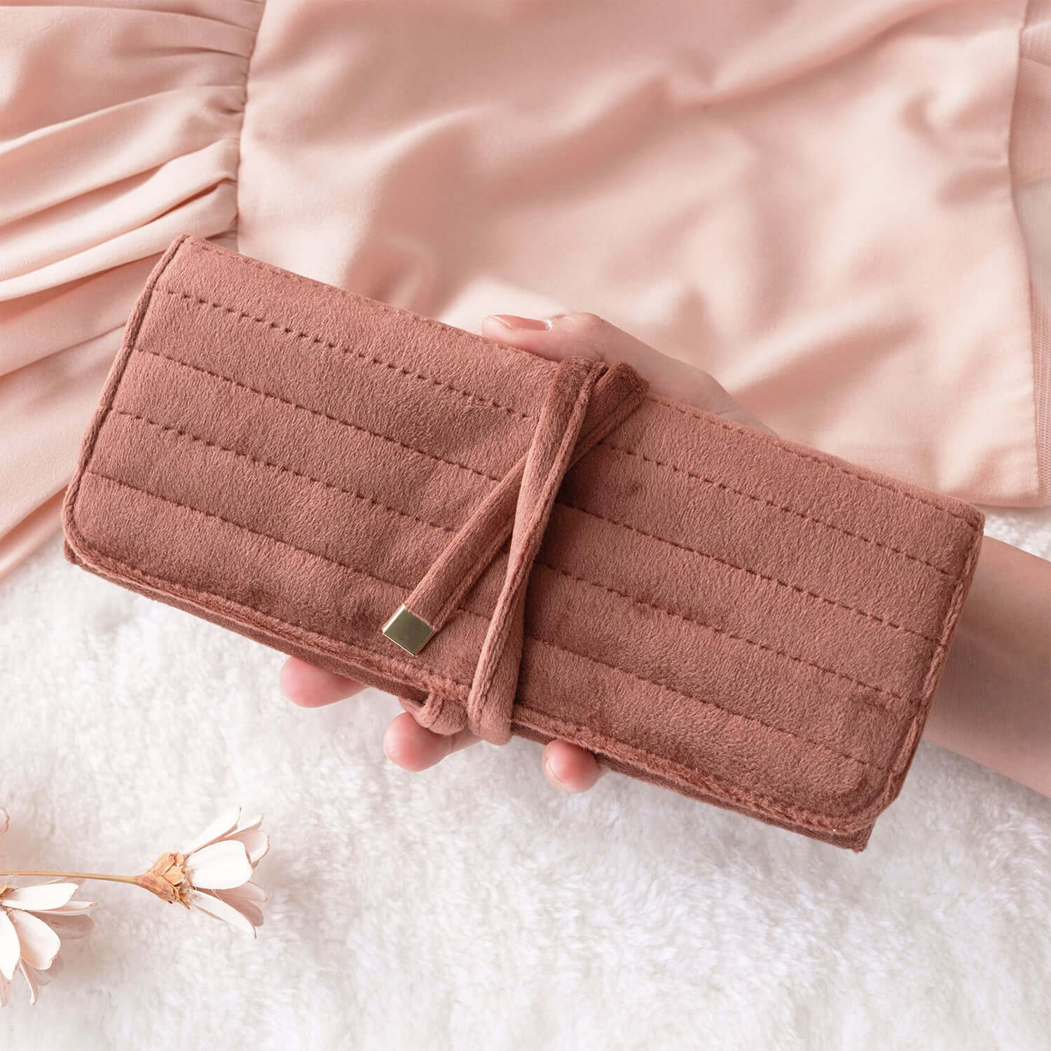 Velvet Jewelry Roll & Scrunchie Set