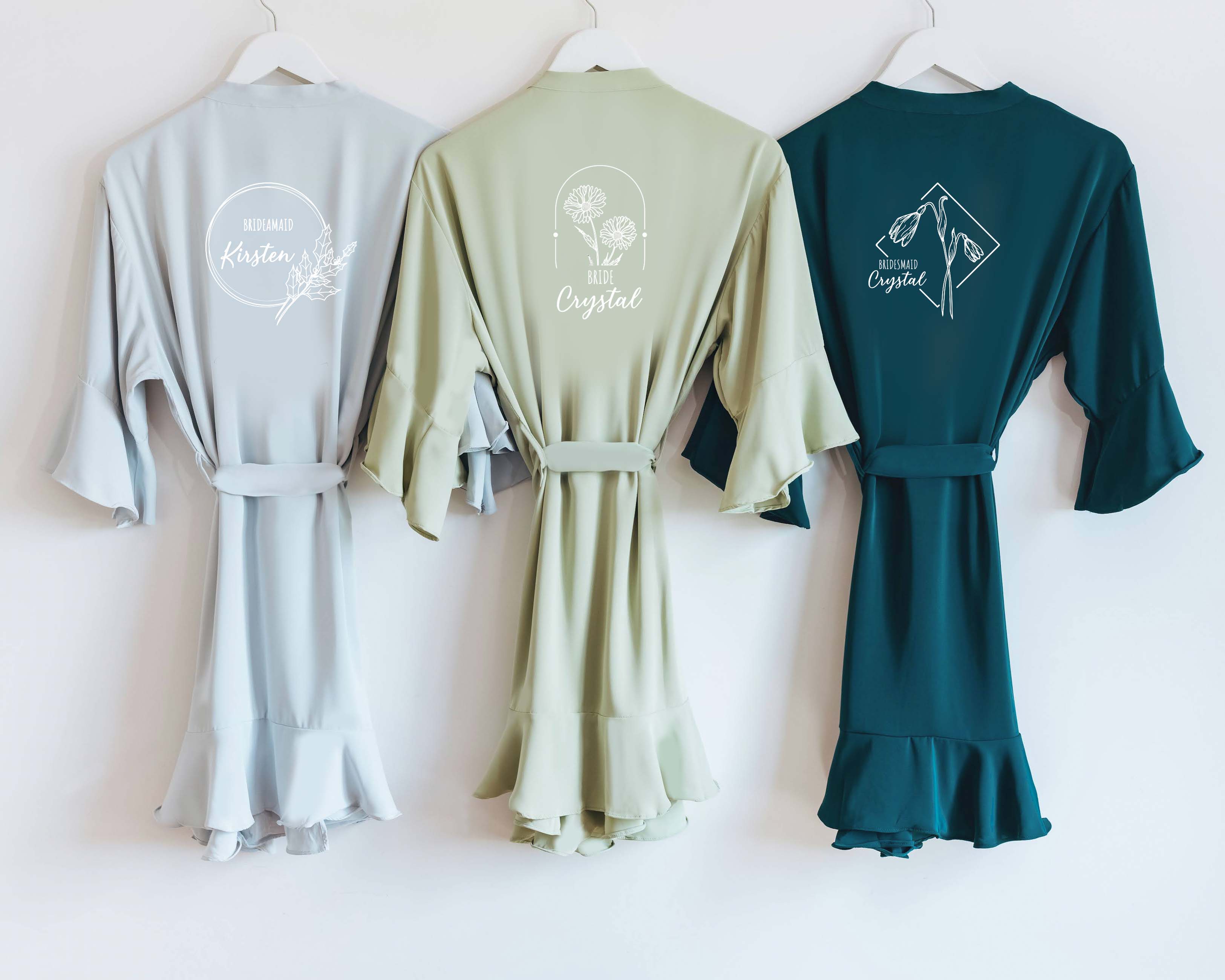 Birth Flower Ruffle Party Robes - Plus