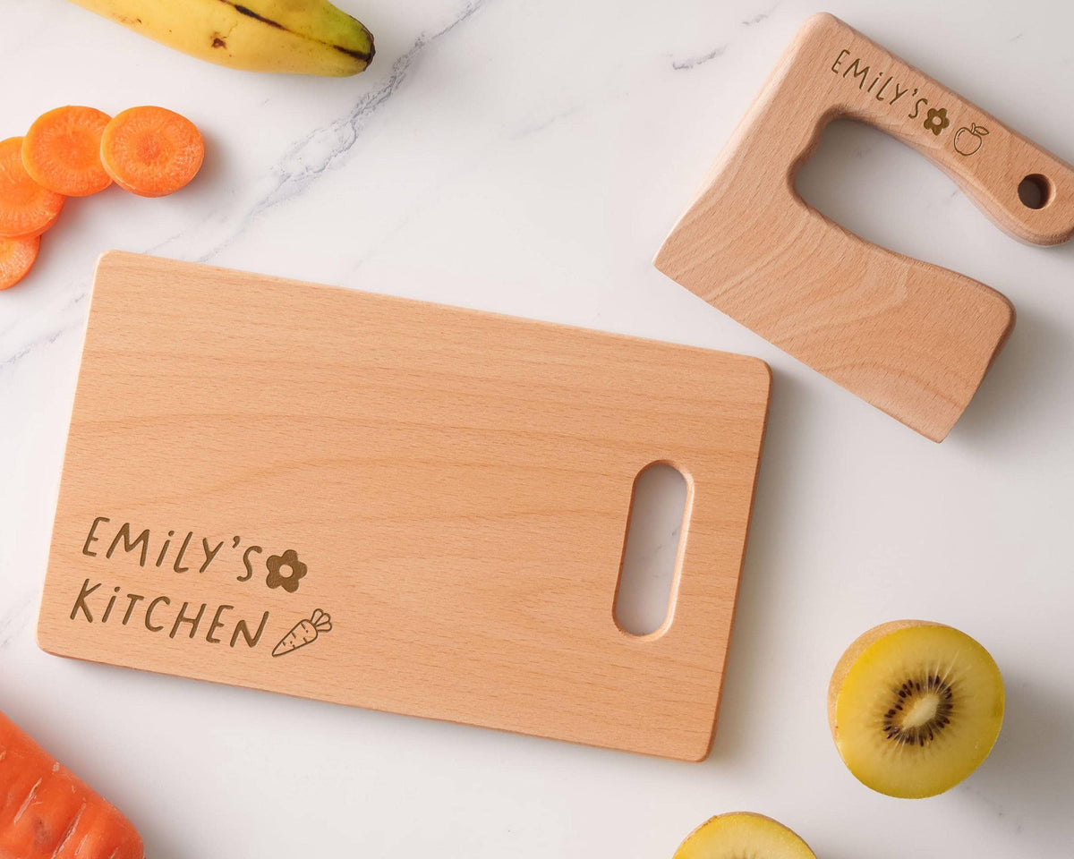 Personalized Wooden Kids Knife and Cutting Board — product view 8