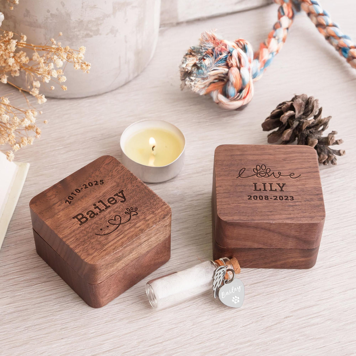 Personalized Wooden Pet Memorial Keepsake Box — personalization choice chart