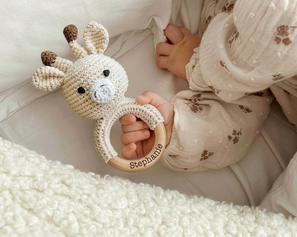 Personalized Crochet Animal Baby Rattle — product view 6