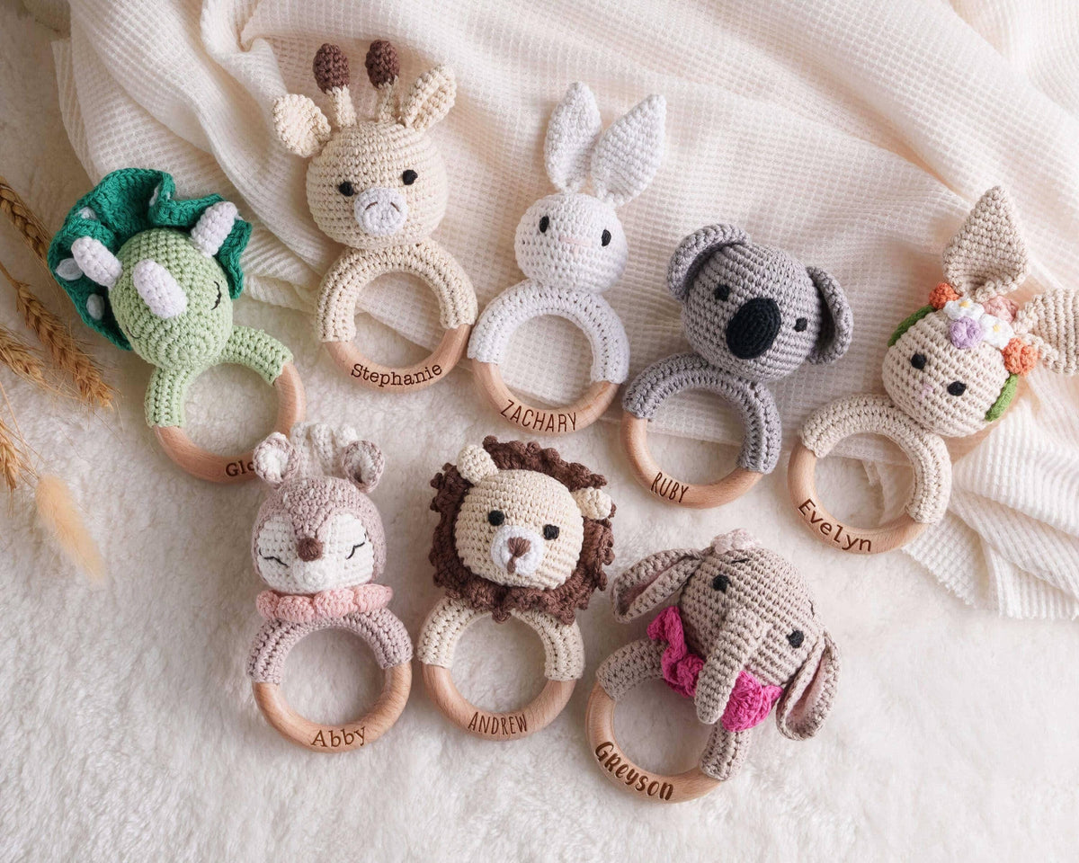 Personalized Crochet Animal Baby Rattle — personalization choice chart
