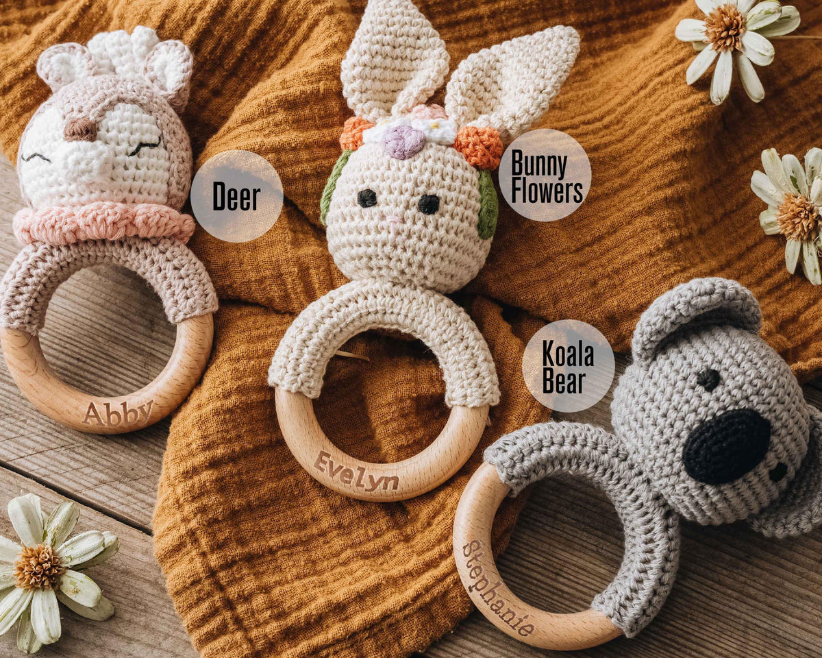 Personalized Crochet Animal Baby Rattle — product view 7
