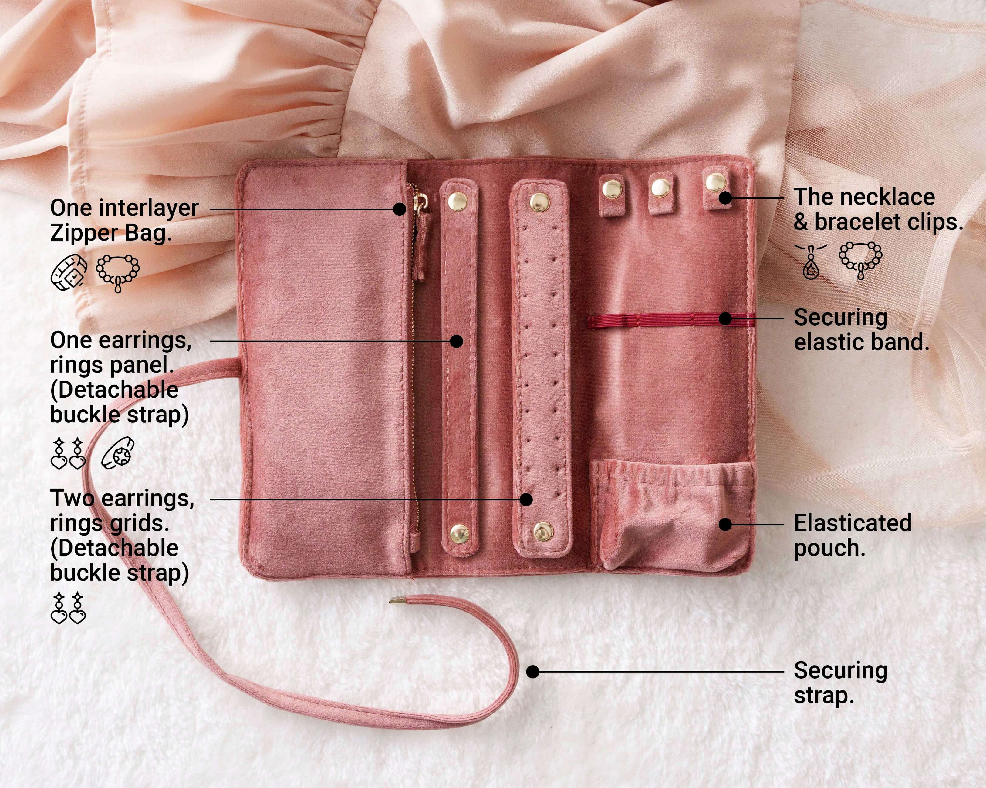 Velvet Jewelry Roll & Scrunchie Set