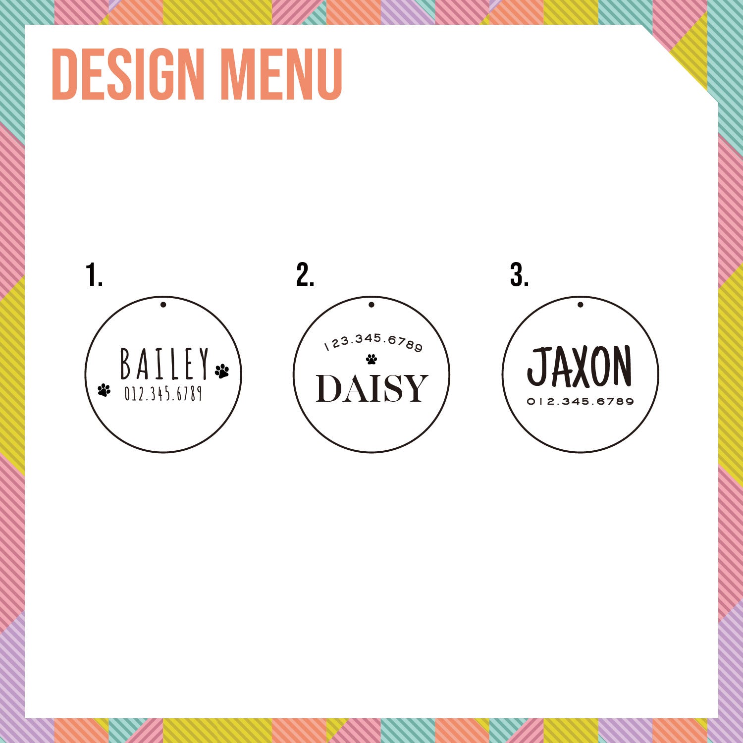 Personalized Dog ID Name Tag - Round