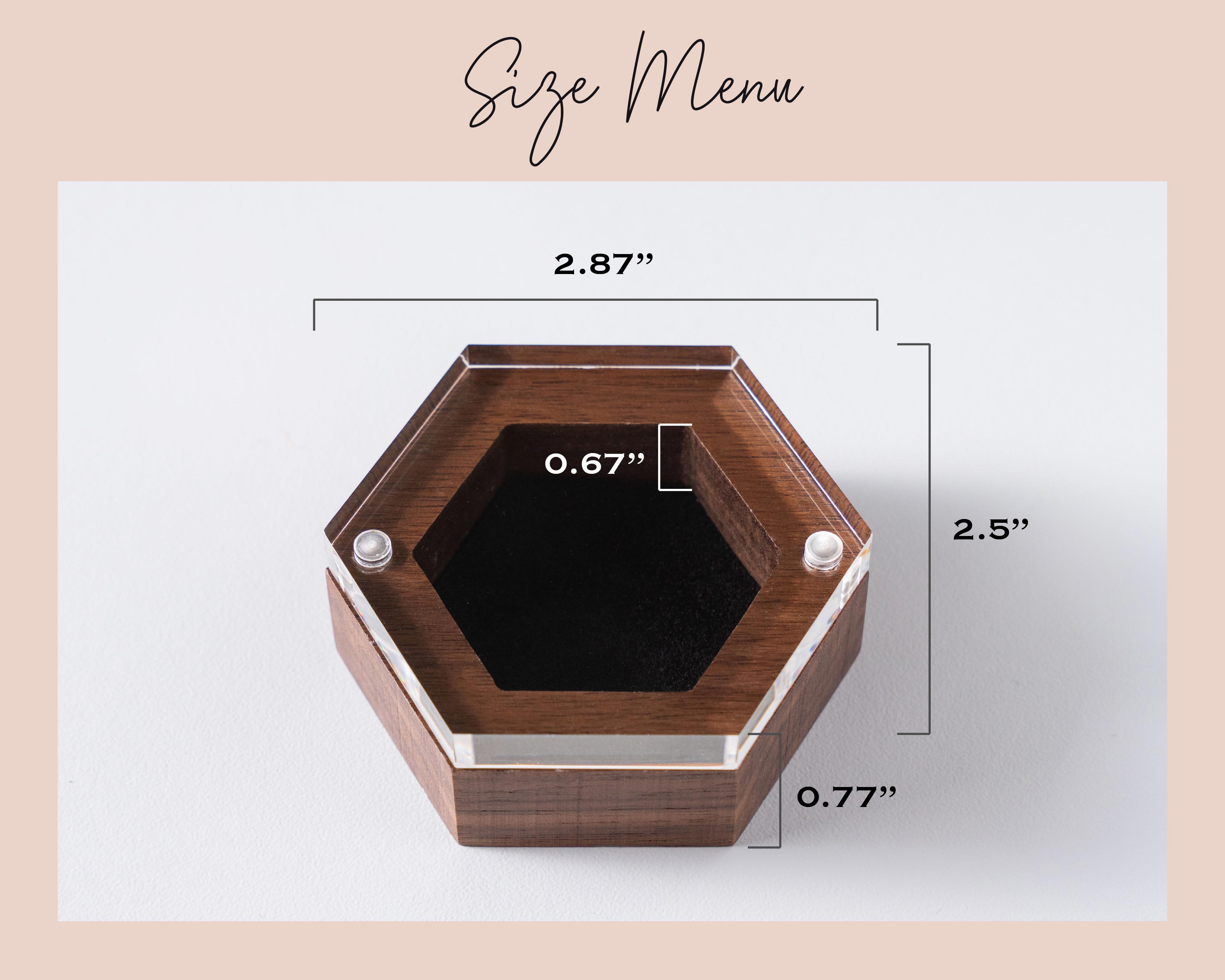 Engagement Ring Box with Acrylic Lid & Wood Base