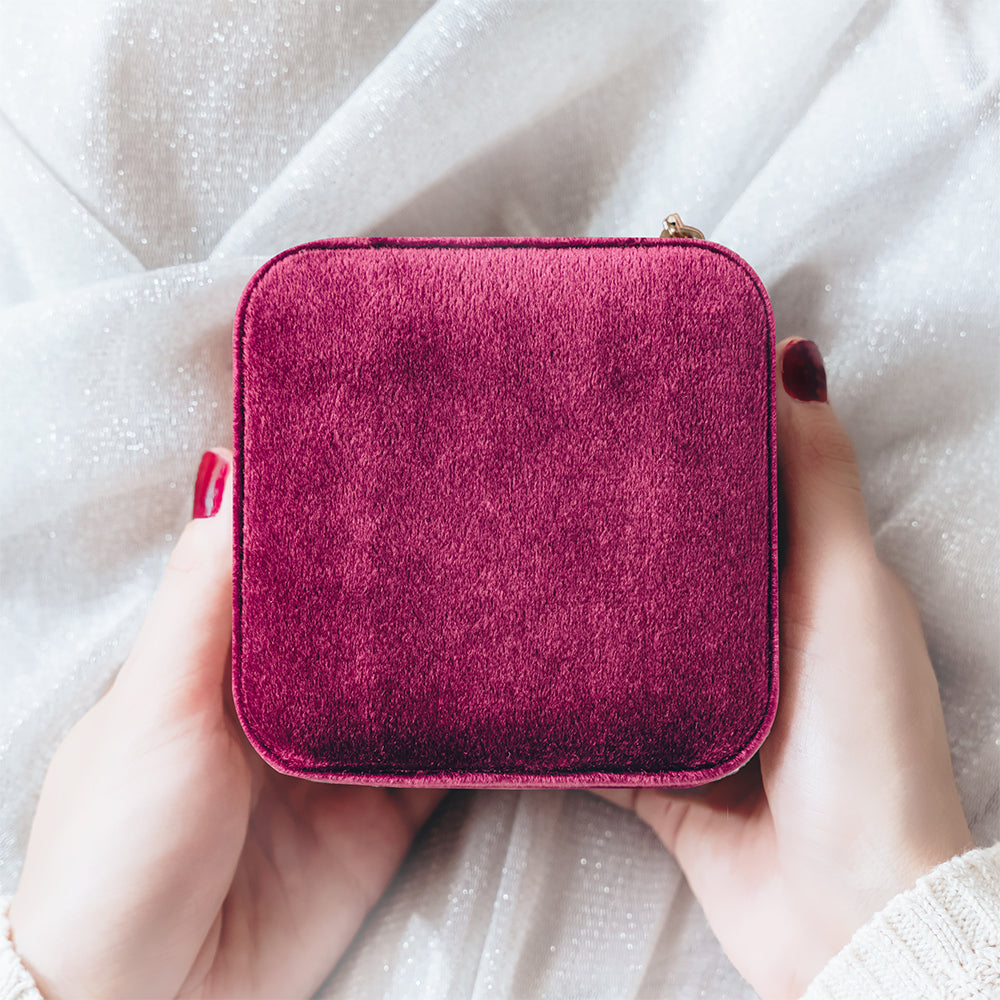 Velvet Travel Jewelry Case | Name Design