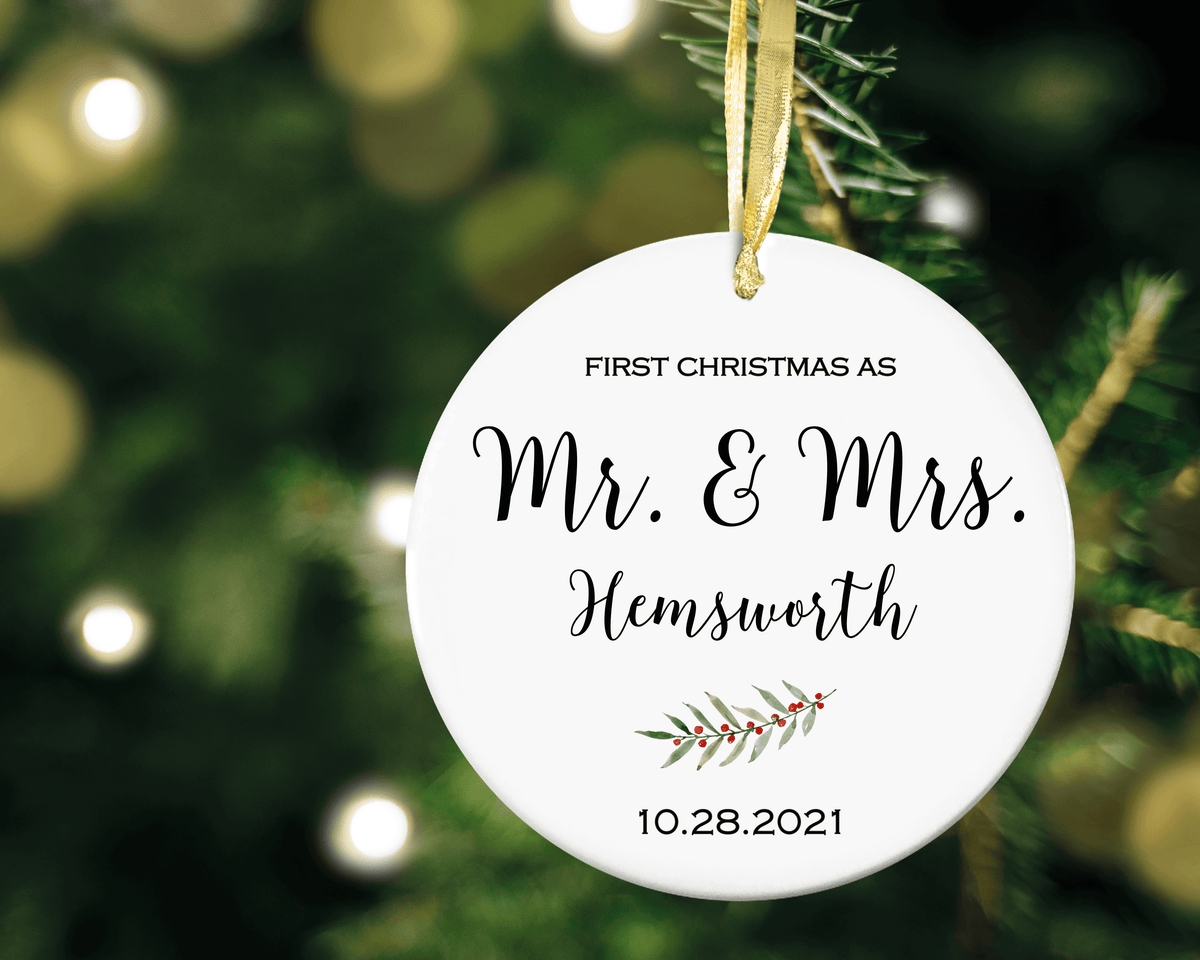 Celebrate your first Christmas as a married couple with our personalized Christmas married ornament! This unique ornament is the perfect addition to your holiday decor, with custom text and designs that make it truly one-of-a-kind. Whether you're looking for a gift for yourself or for a newlywed couple in your life, our personalized Christmas married ornament is sure to be treasured for years to come. Shop now to create your own custom ornament and add a special touch to your holiday season!