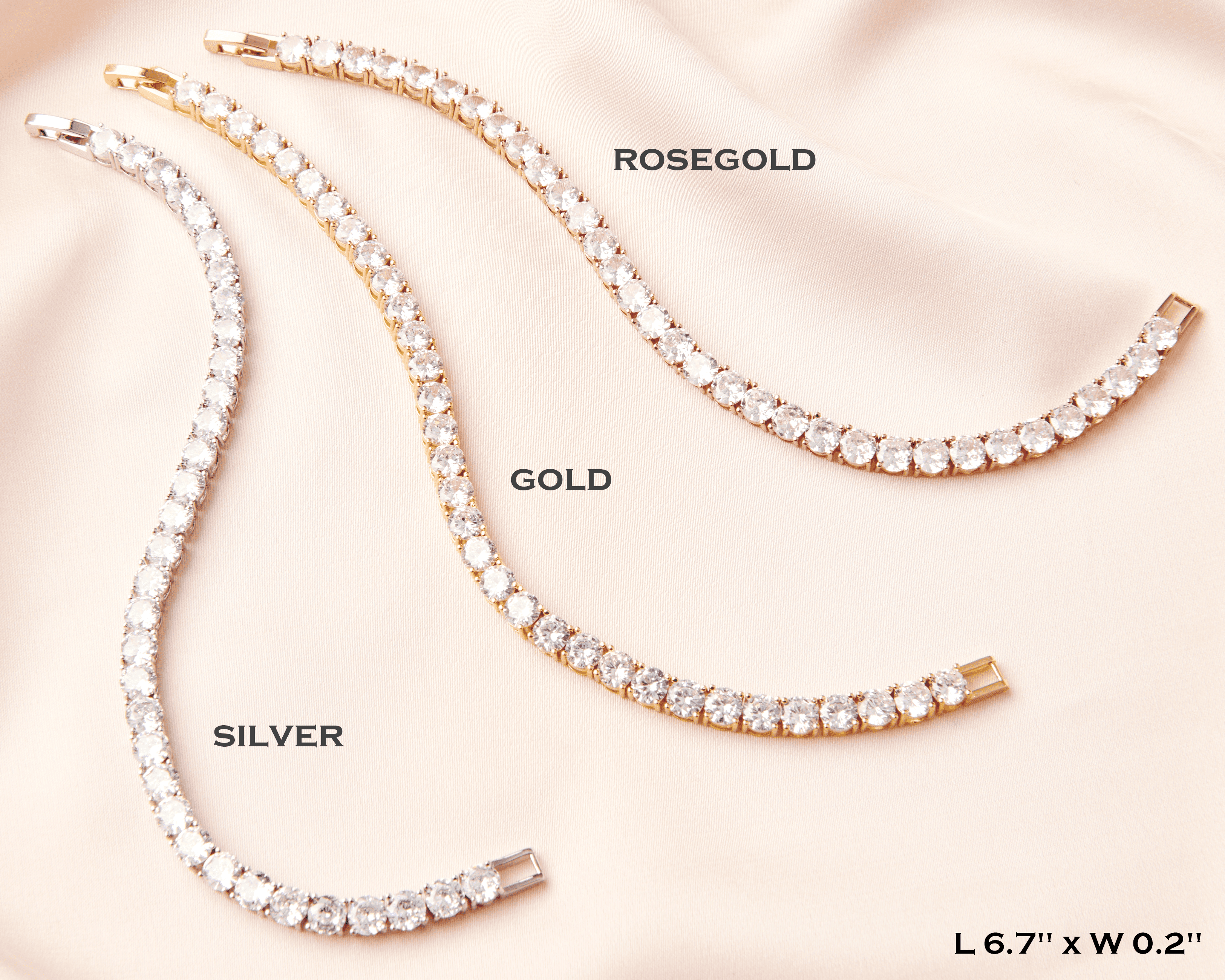 The Wedding Tennis Bracelet displayed from different angles, showcasing its exquisite design and dazzling diamonds.