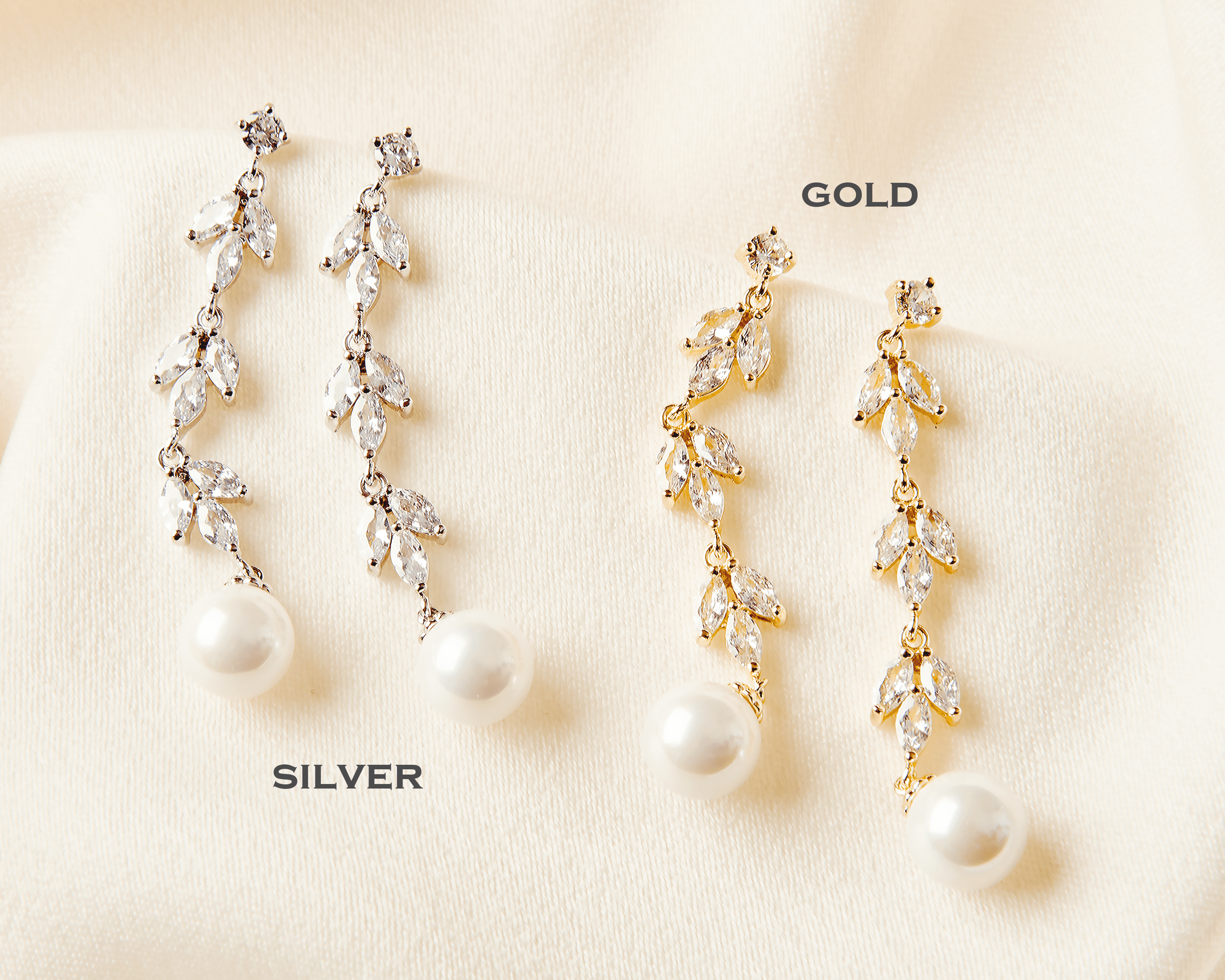 Pearl Dangle Earrings - Silver and Gold Pearl Dangle Earrings - Hundred Hearts