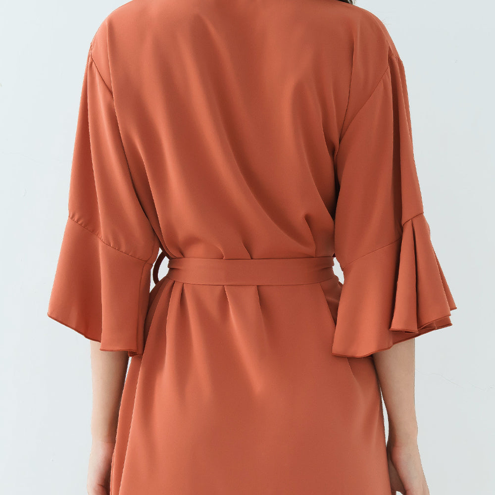 Birth Flower Ruffle Party Robes  - Plus