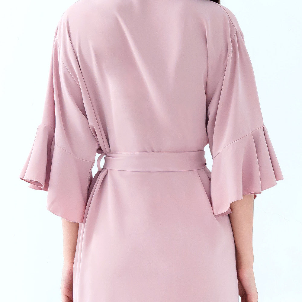 Birth Flower Ruffle Party Robes  - Plus