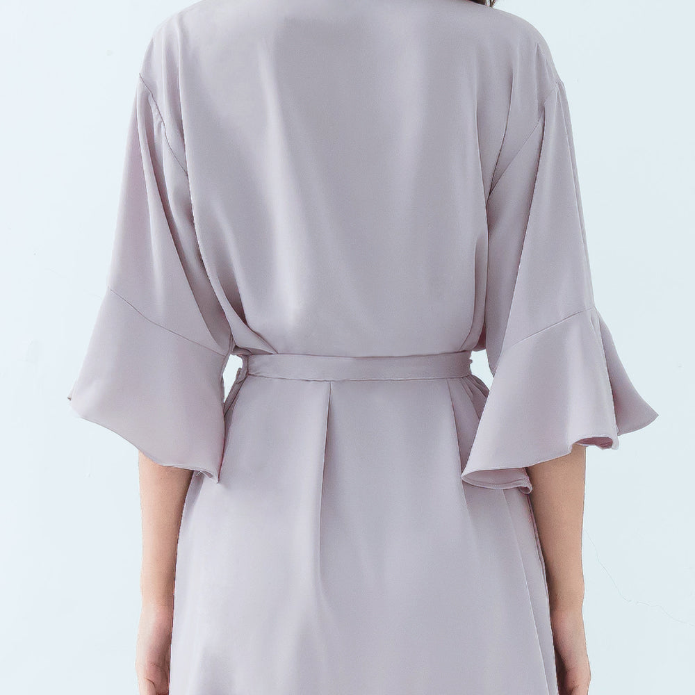 Birth Flower Ruffle Party Robes  - Plus