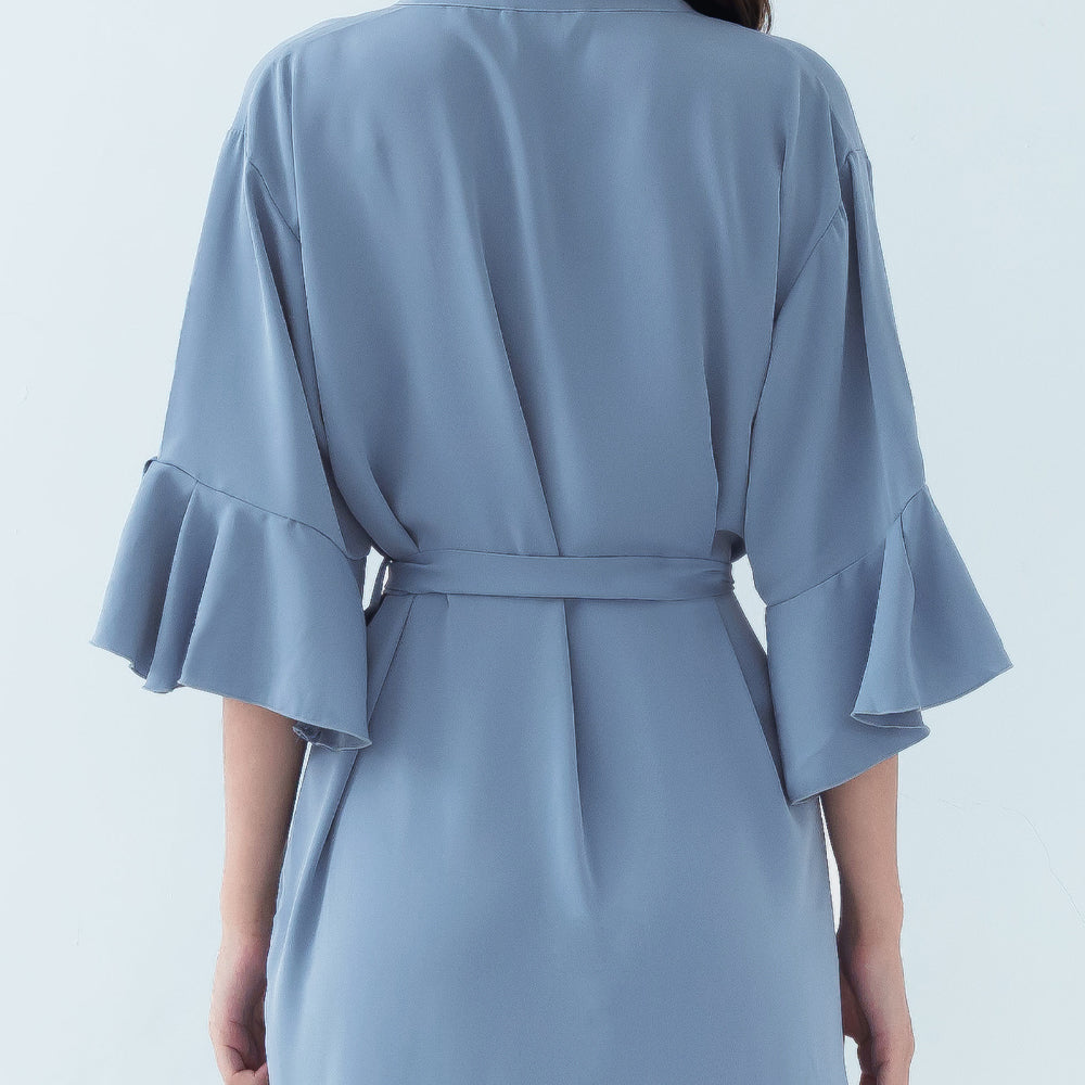 Birth Flower Ruffle Party Robes  - Plus