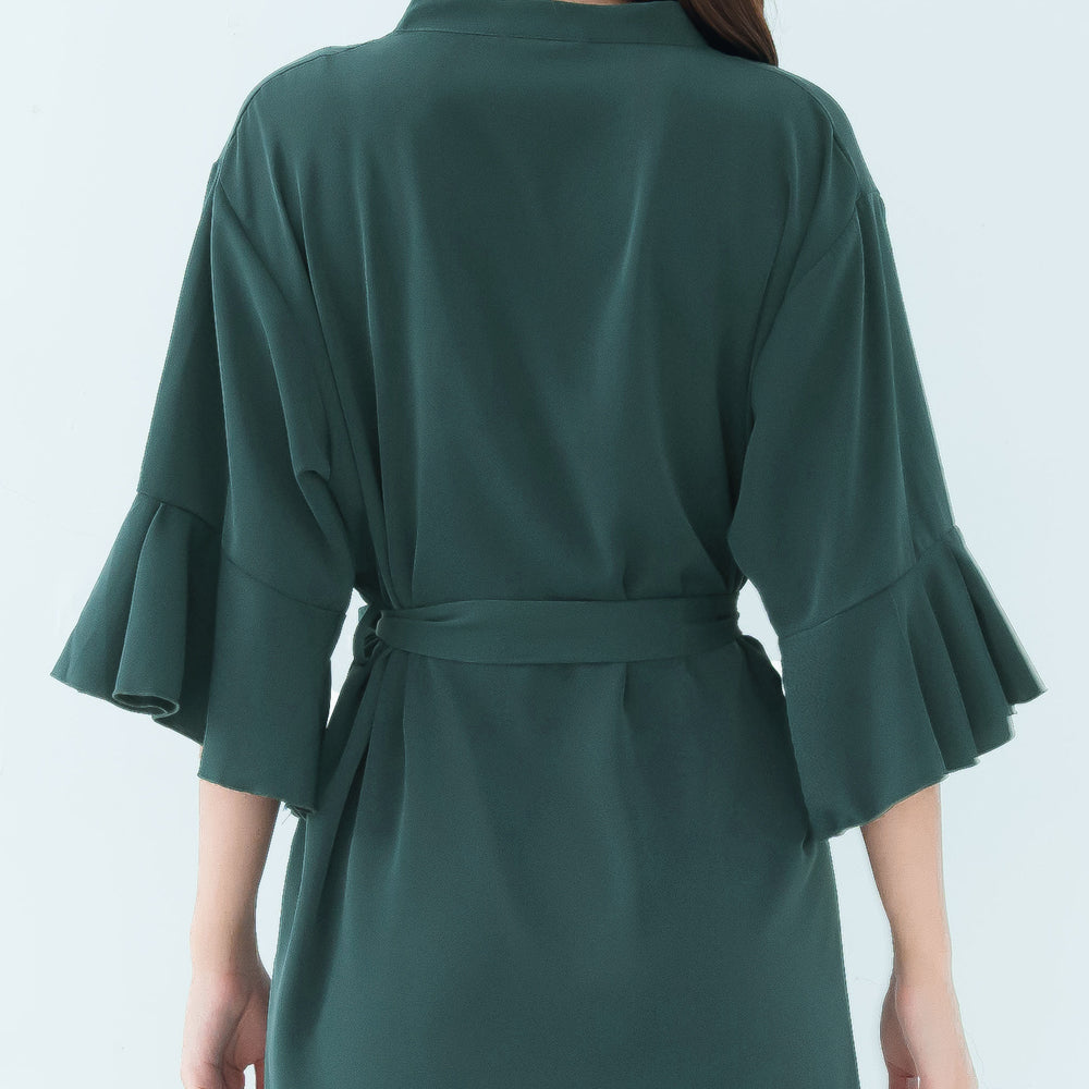 Birth Flower Ruffle Party Robes  - Plus
