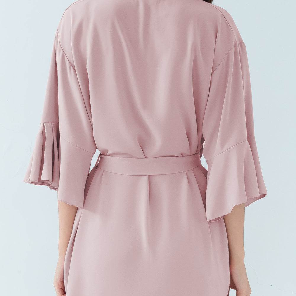 Birth Flower Ruffle Party Robes  - Plus
