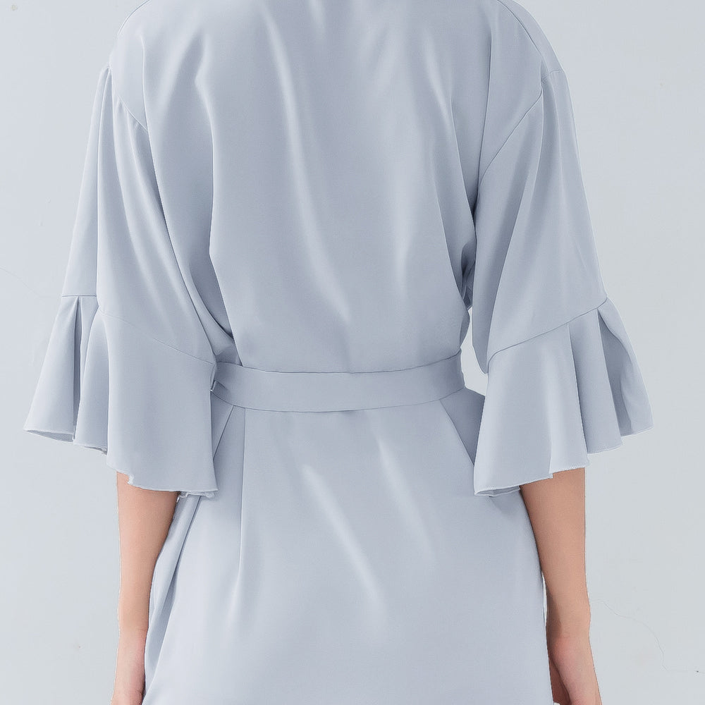 Birth Flower Ruffle Party Robes  - Plus