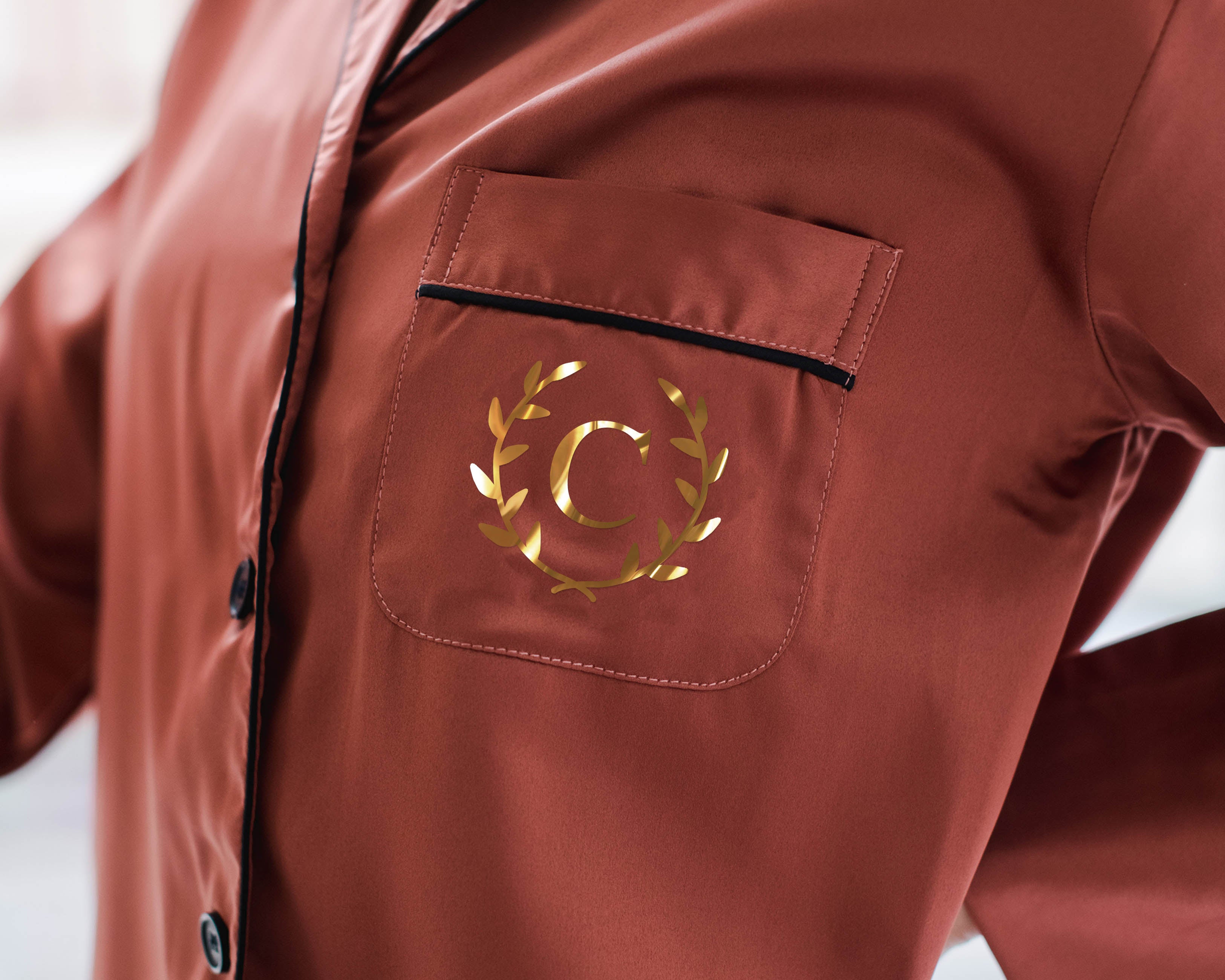 Front Monogram Silky Pajamas