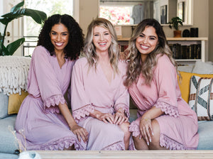 Non Personalized Cotton Lace Robes - Fit Most